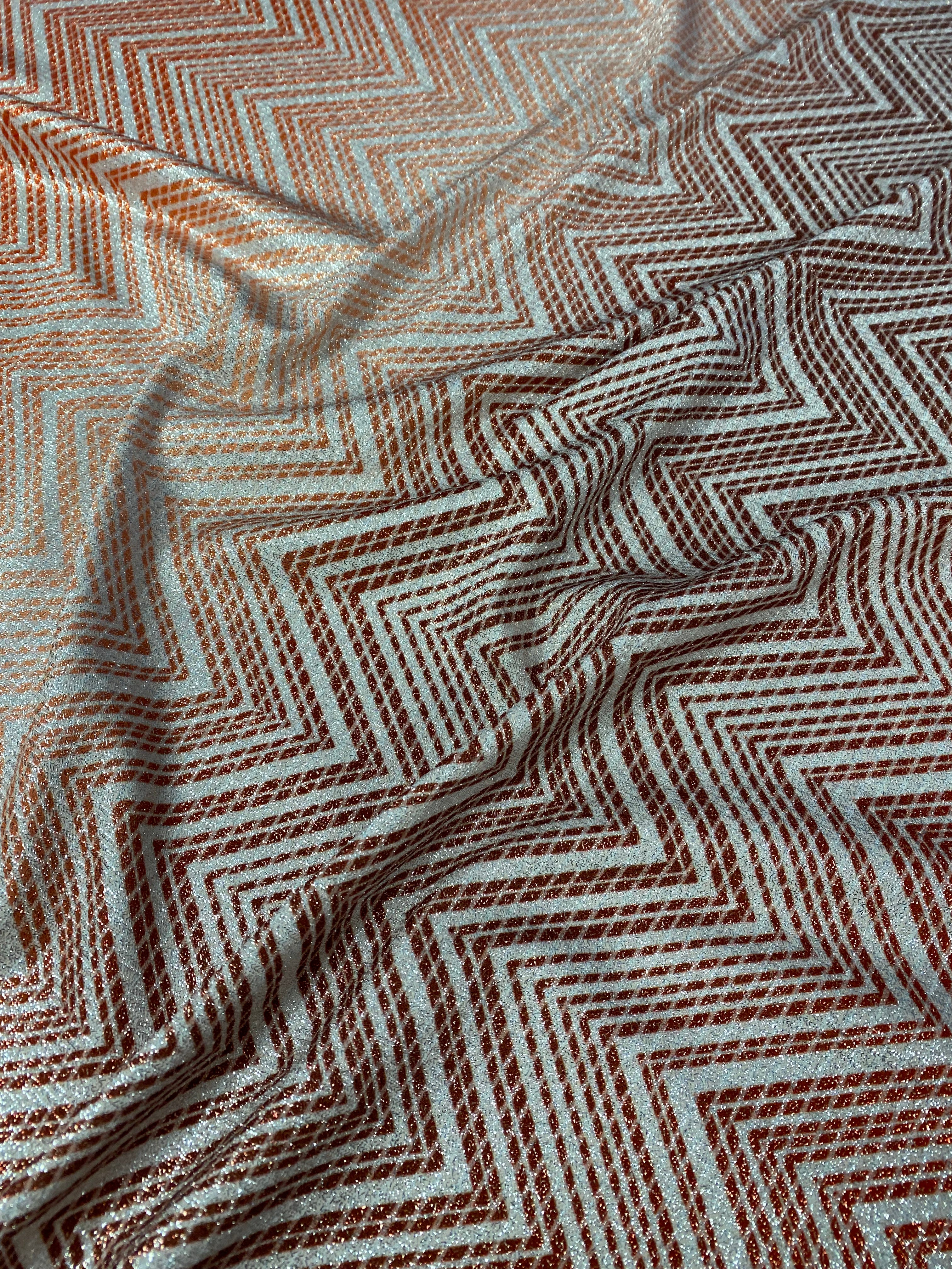 Metallic Chevron Pattern Fabric
