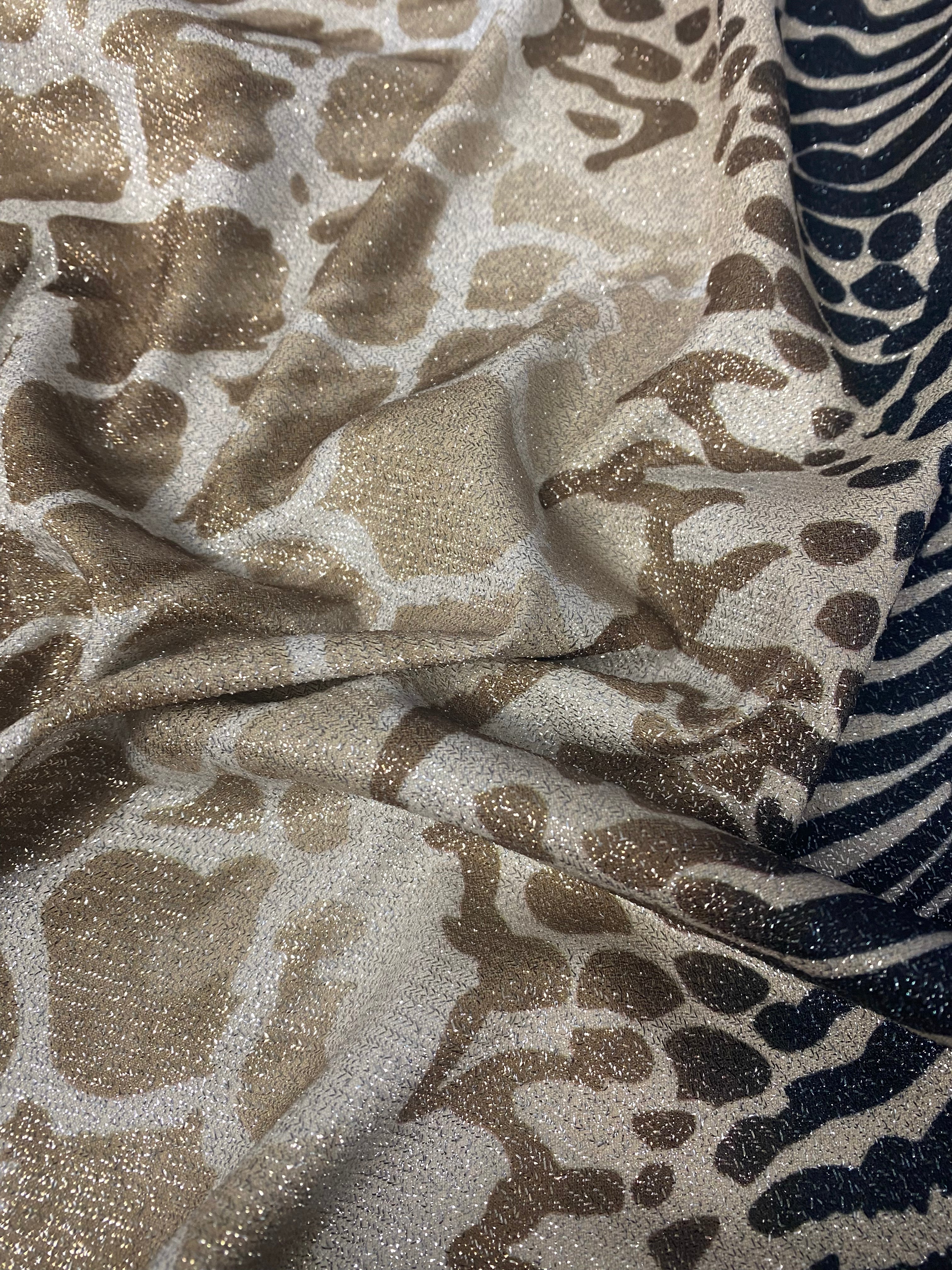 Metallic Animal Print Lurex Fabric