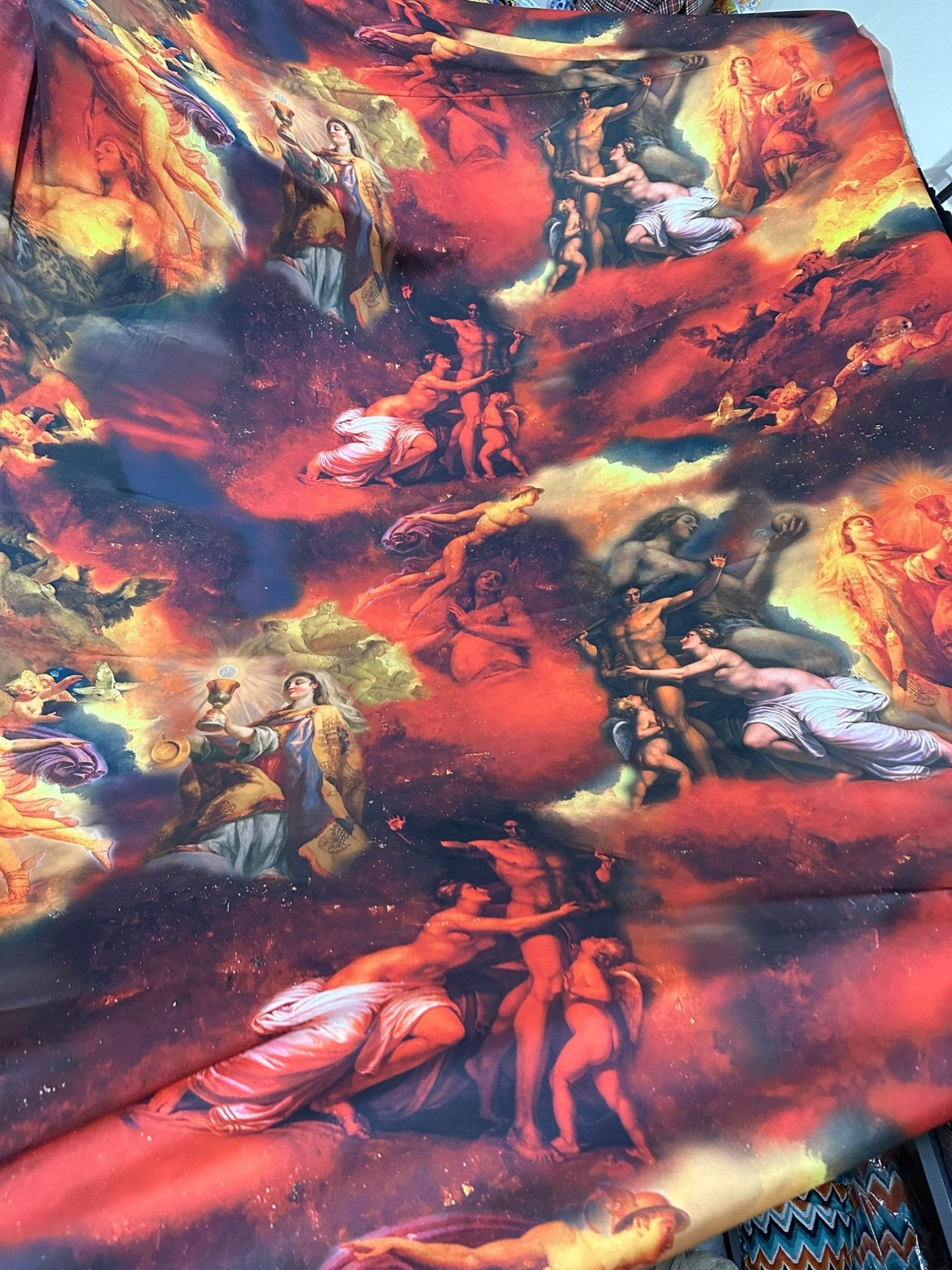 Angel Print Fabric, Antique Pattern Fabric By The Yard - Whotex Online Fabric Store