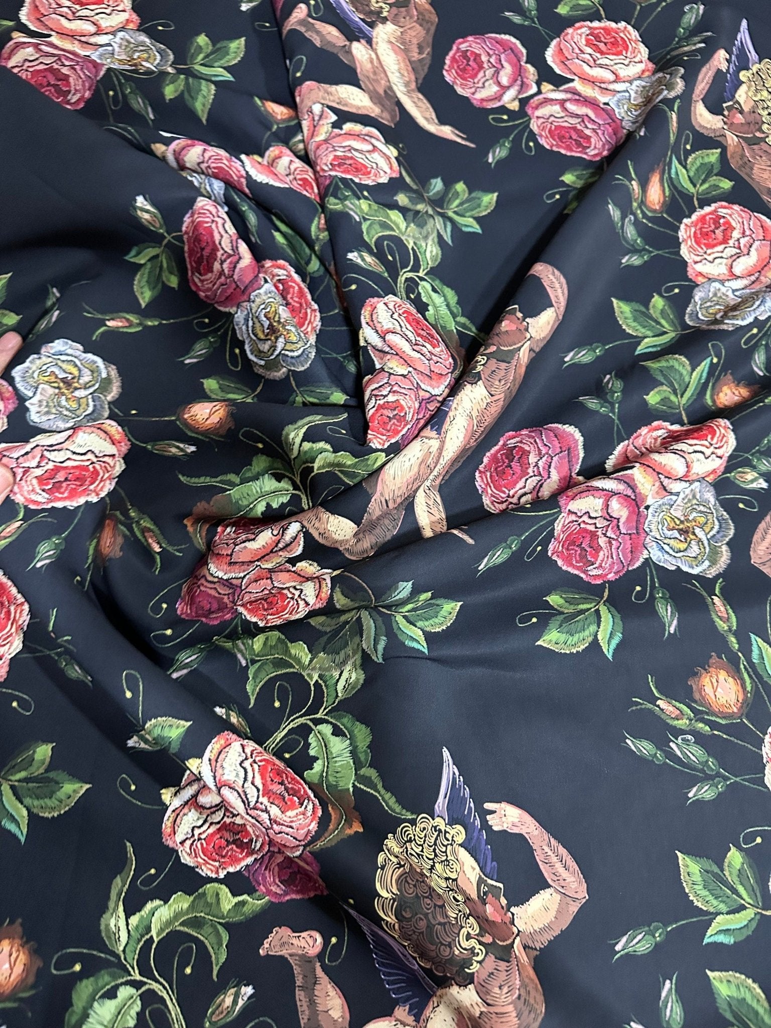 Angel Print Fabric, Floral Pattern Fabric By The Yard - Whotex Online Fabric Store