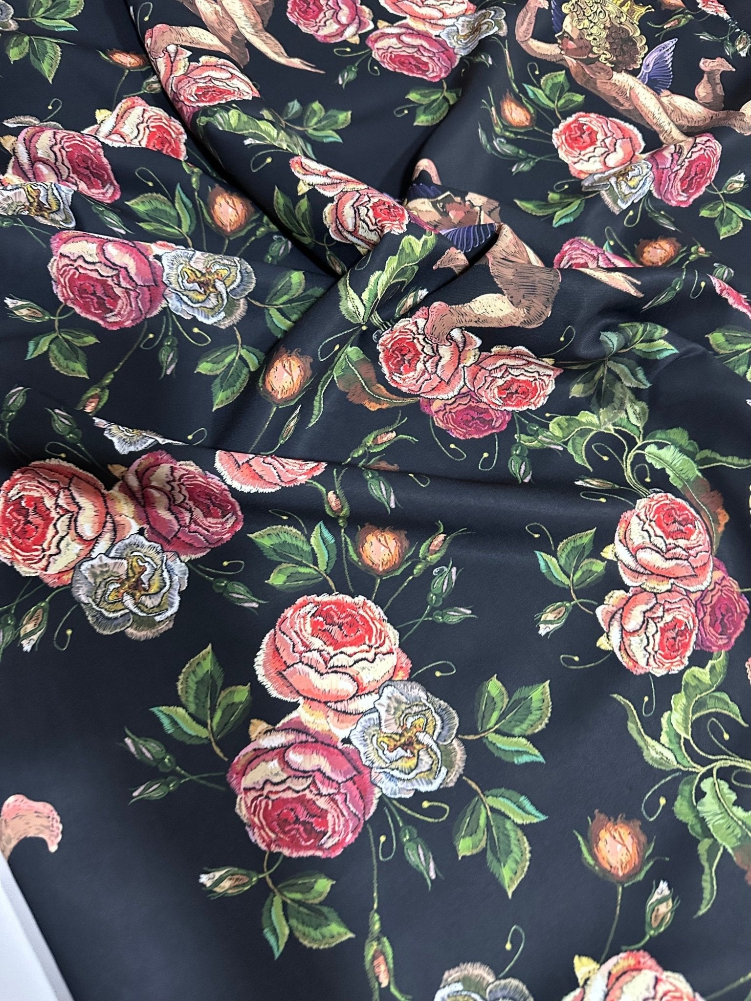 Angel Print Fabric, Floral Pattern Fabric By The Yard - Whotex Online Fabric Store