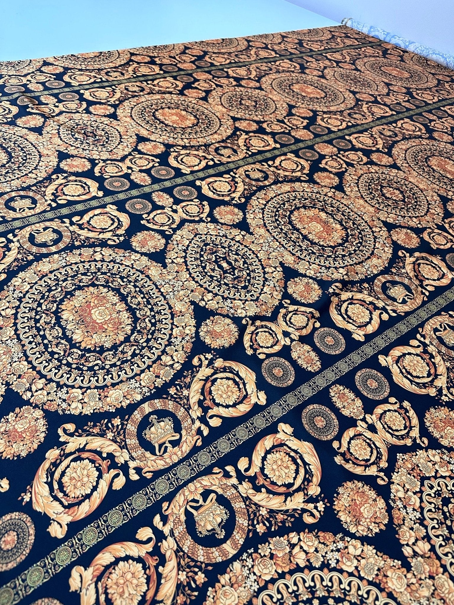 Baroque Pattern Black And Gold Fabric By The Yard - Whotex Online Fabric Store
