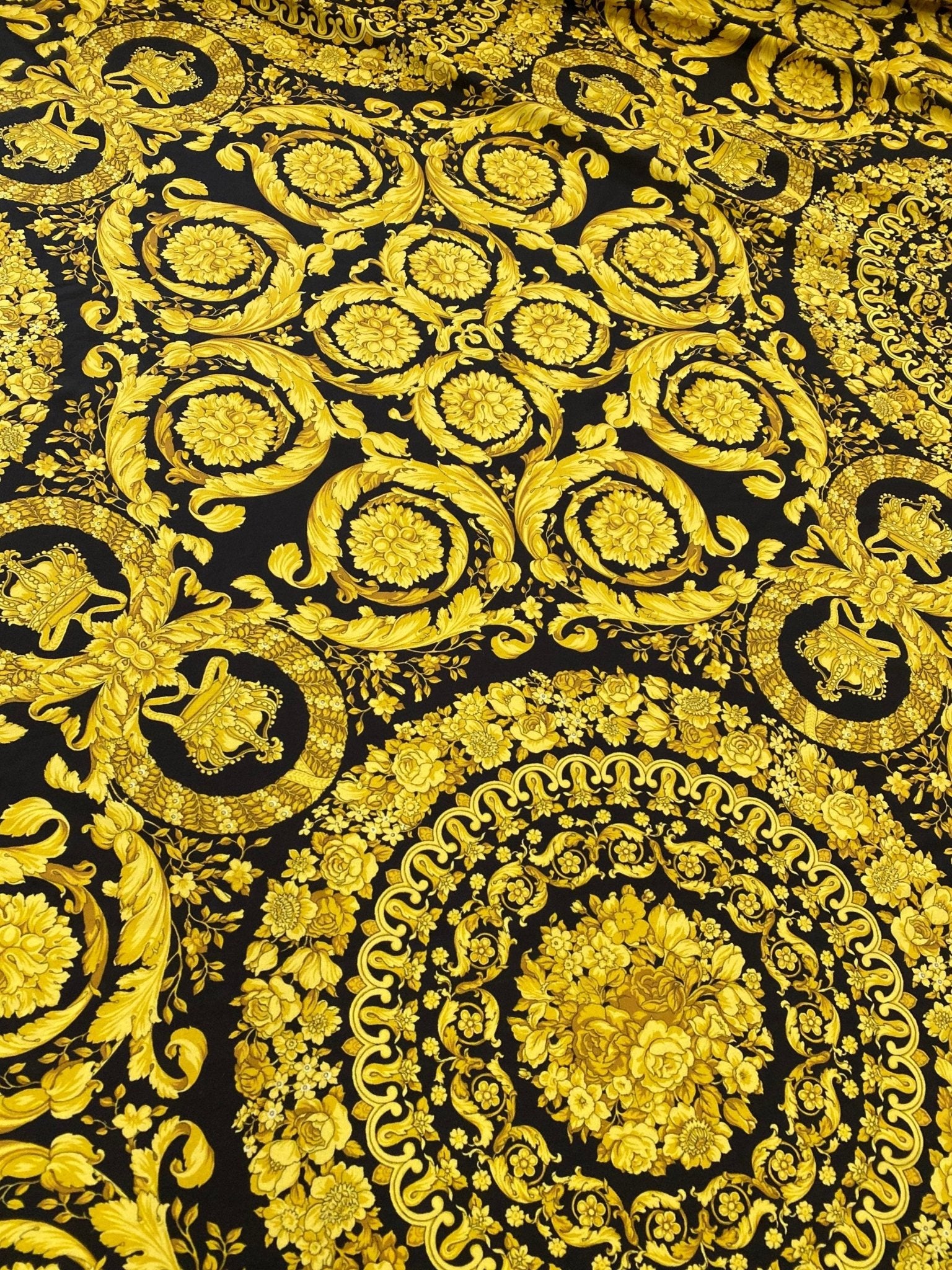 Baroque Pattern Fabric, Black And Gold Luxury Design Fabric - Whotex Online Fabric Store