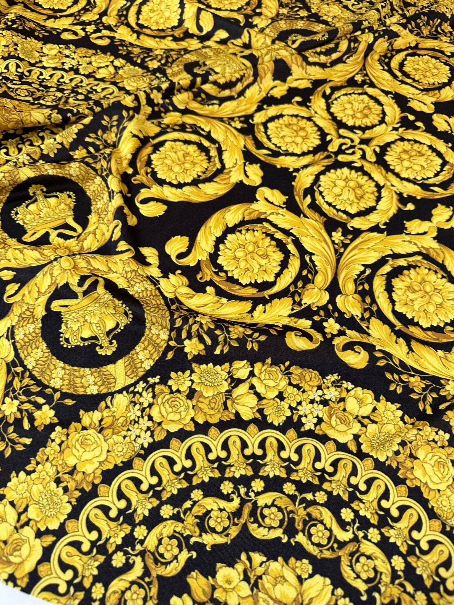 Baroque Pattern Fabric, Black And Gold Luxury Design Fabric - Whotex Online Fabric Store