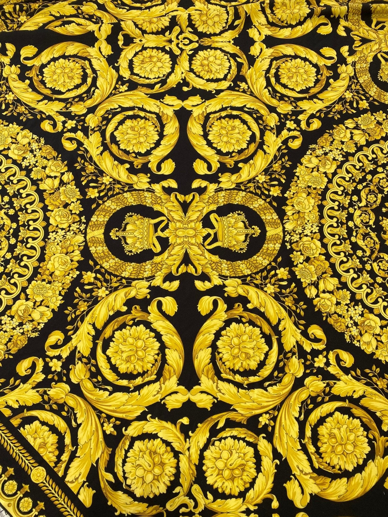 Baroque Pattern Fabric, Black And Gold Luxury Design Fabric - Whotex Online Fabric Store