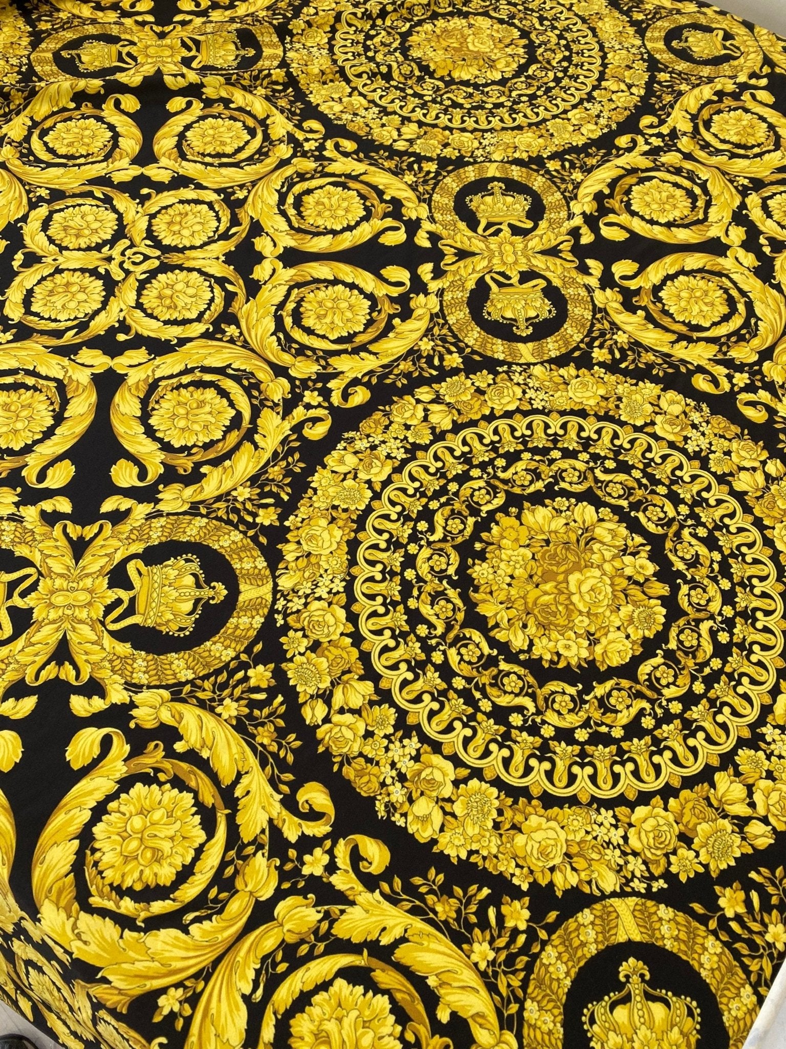 Baroque Pattern Fabric, Black And Gold Luxury Design Fabric - Whotex Online Fabric Store