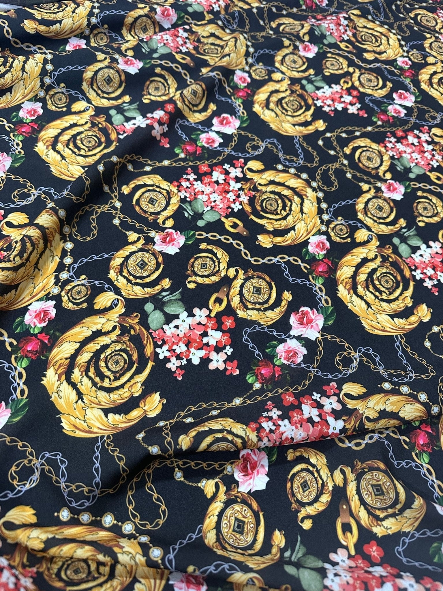 Baroque Pattern Fabric , Floral Chain Pattern Fabric By The Yard - Whotex Online Fabric Store