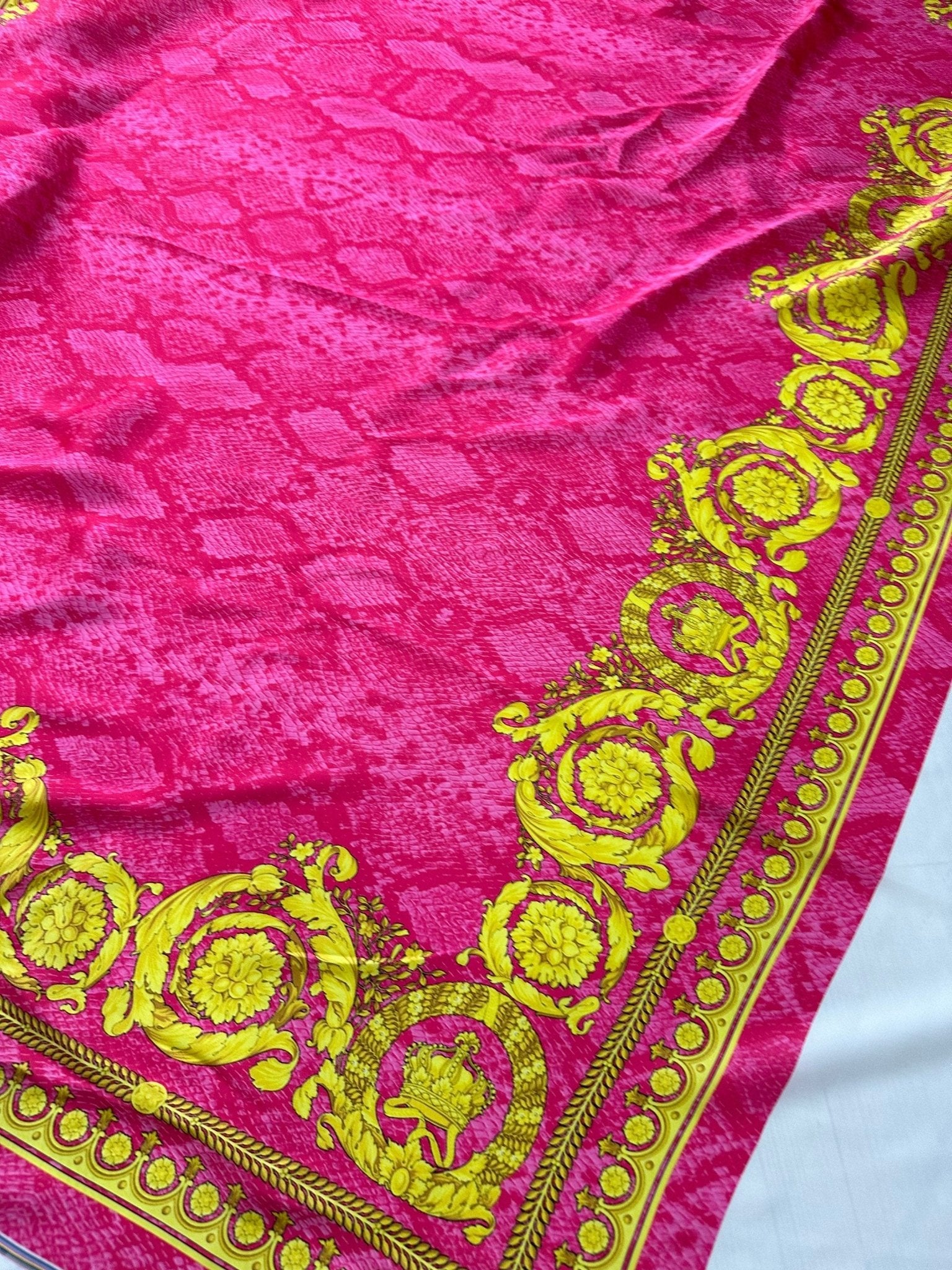 Baroque pattern fabric, Pink Silky Satin Fabric , Panel Fabric 150*100cm // 1.64 * 1.09 yard - Whotex Online Fabric Store