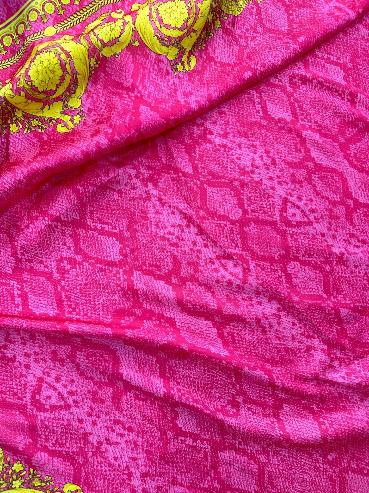 Baroque pattern fabric, Pink Silky Satin Fabric , Panel Fabric 150*100cm // 1.64 * 1.09 yard - Whotex Online Fabric Store