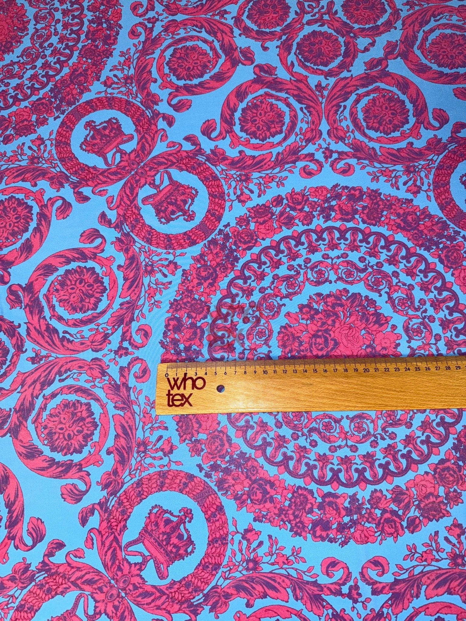 Baroque Pattern Fabric , Purple Blue Design Fabric By The Yard - Whotex Online Fabric Store