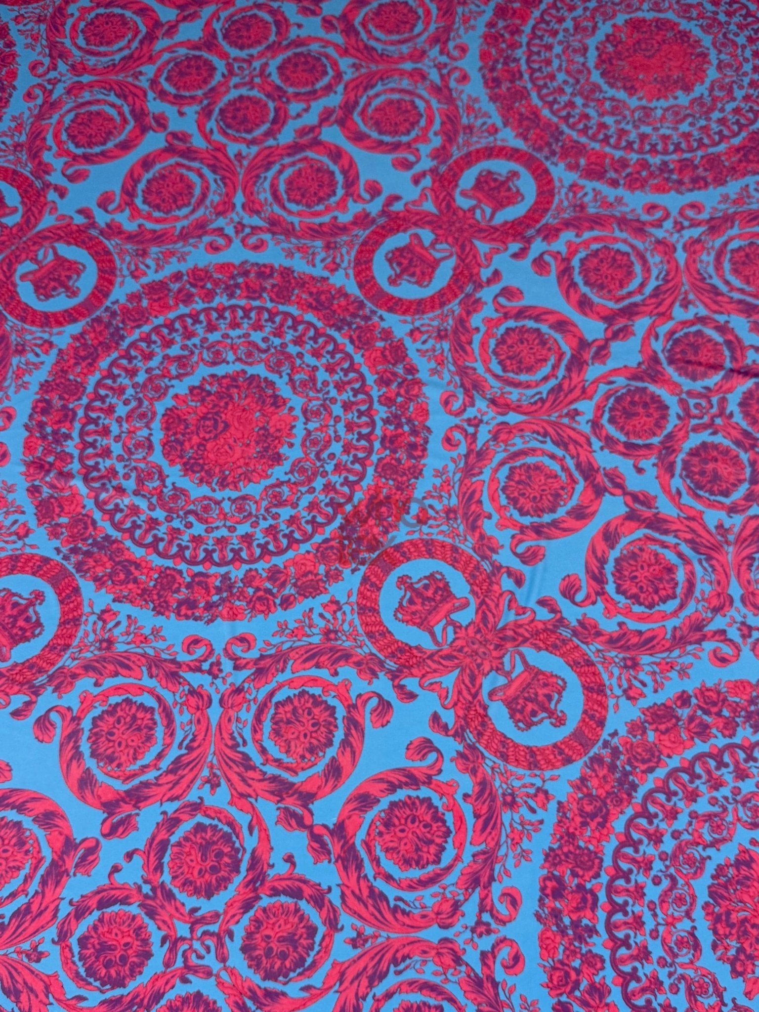 Baroque Pattern Fabric , Purple Blue Design Fabric By The Yard - Whotex Online Fabric Store