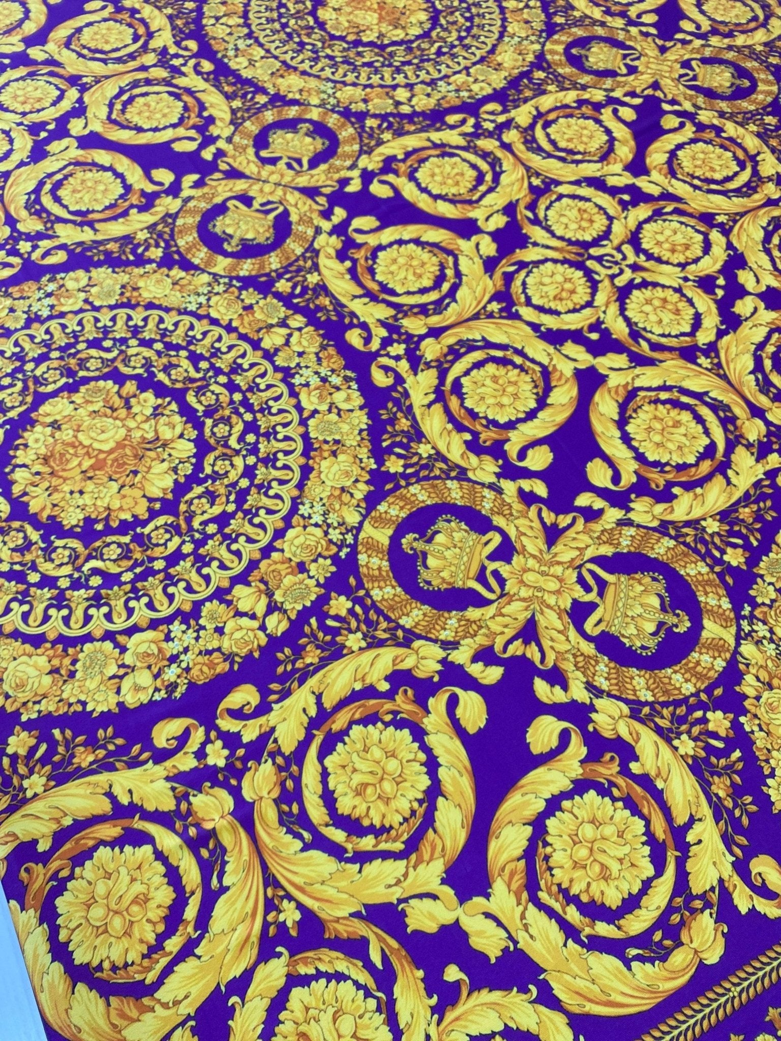 Baroque Pattern Fabric, PurpleFabric, sportswear, activewear, swimwear, dance wear, leotards, dresses, leggings - Whotex Online Fabric Store