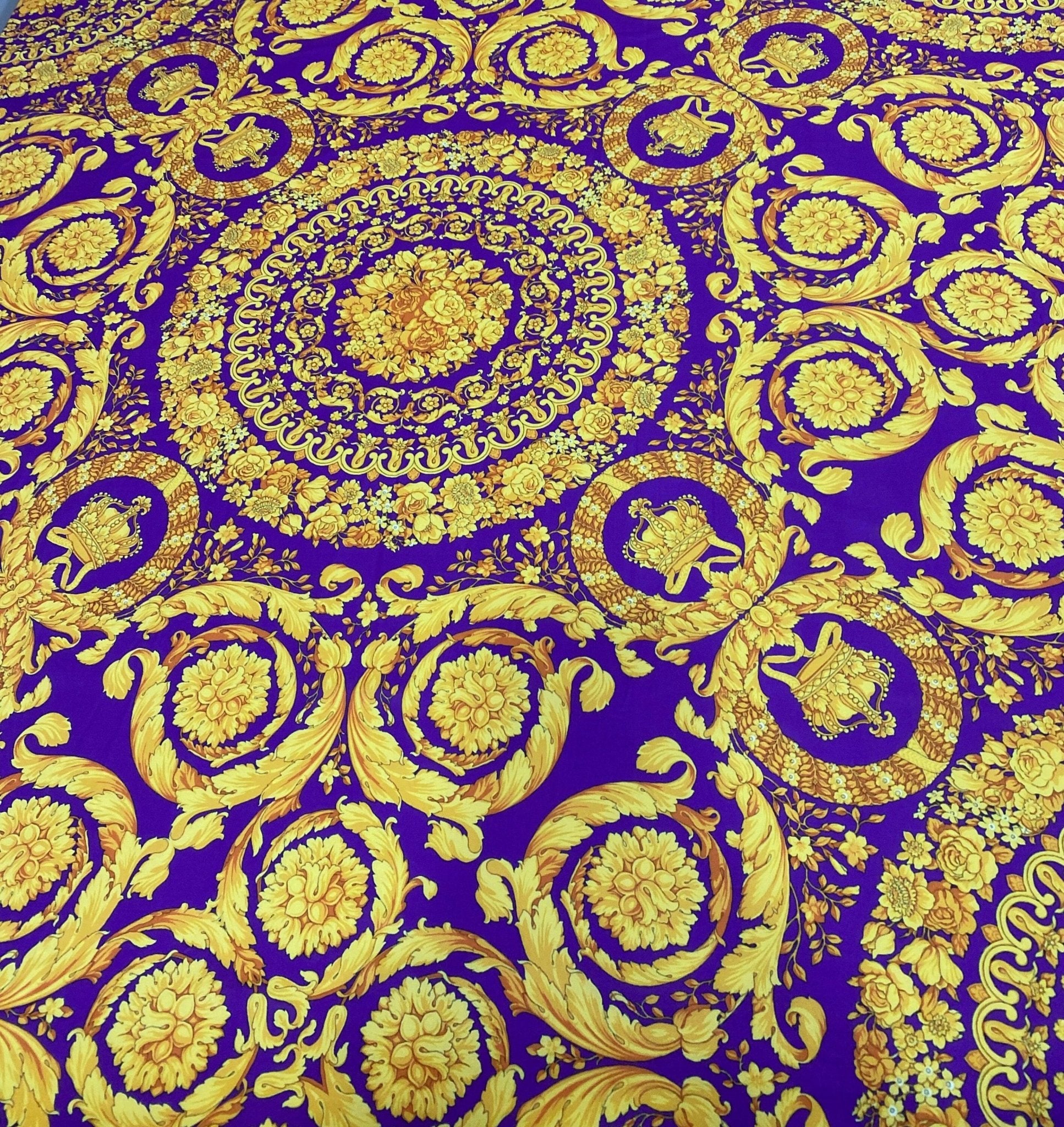 Baroque Pattern Fabric, PurpleFabric, sportswear, activewear, swimwear, dance wear, leotards, dresses, leggings - Whotex Online Fabric Store