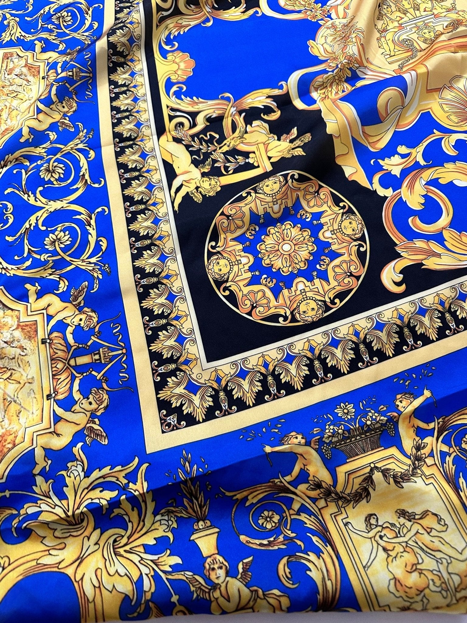Baroque Pattern Fabric, Royal Blue Design Fabric By The Yard - Whotex Online Fabric Store