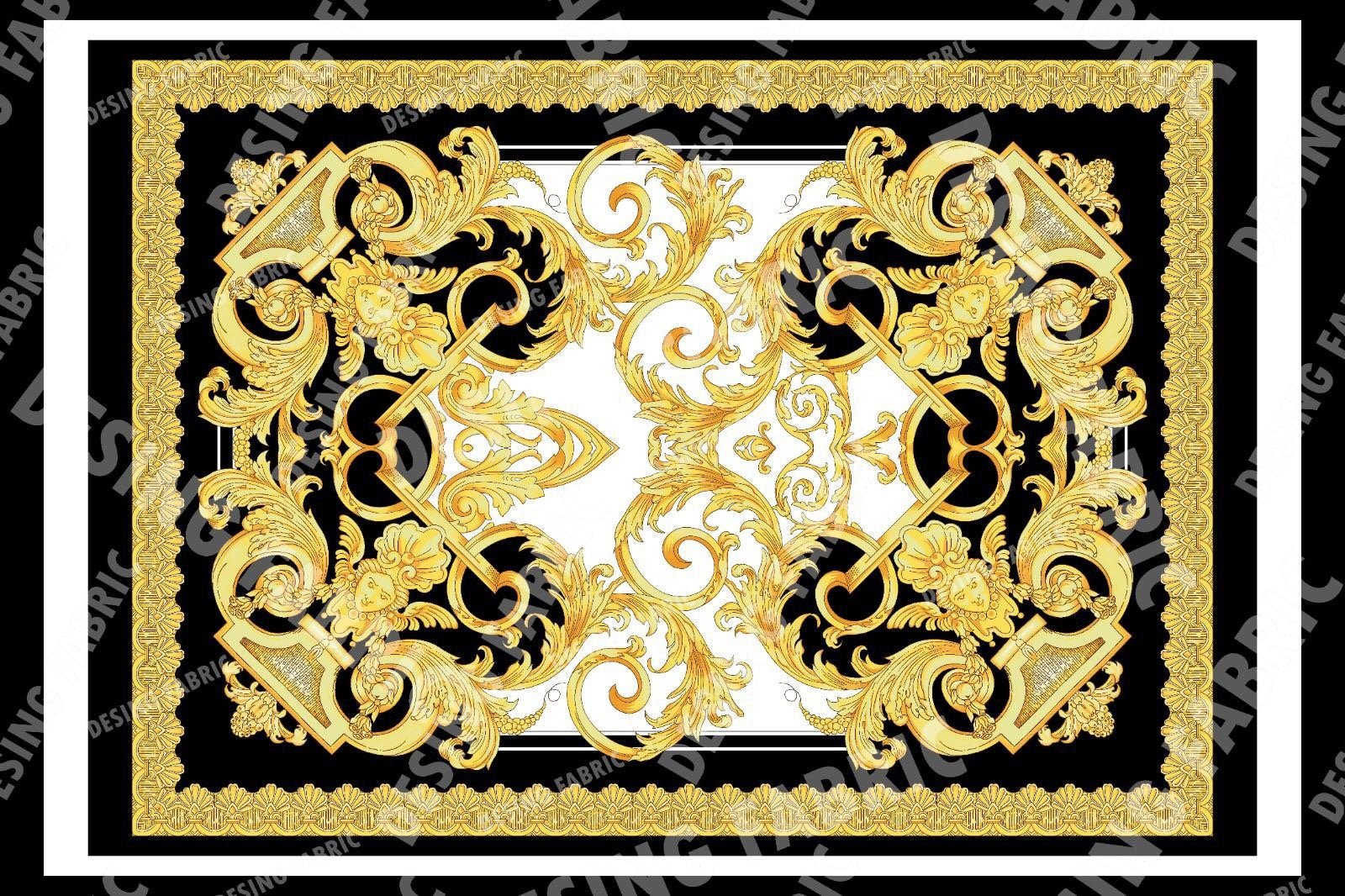 Baroque pattern fabric, Silky Crepe Fabric , Fabric by the yard, Panel Fabric 150*100cm // 1.64 * 1.09 yard - Whotex Online Fabric Store