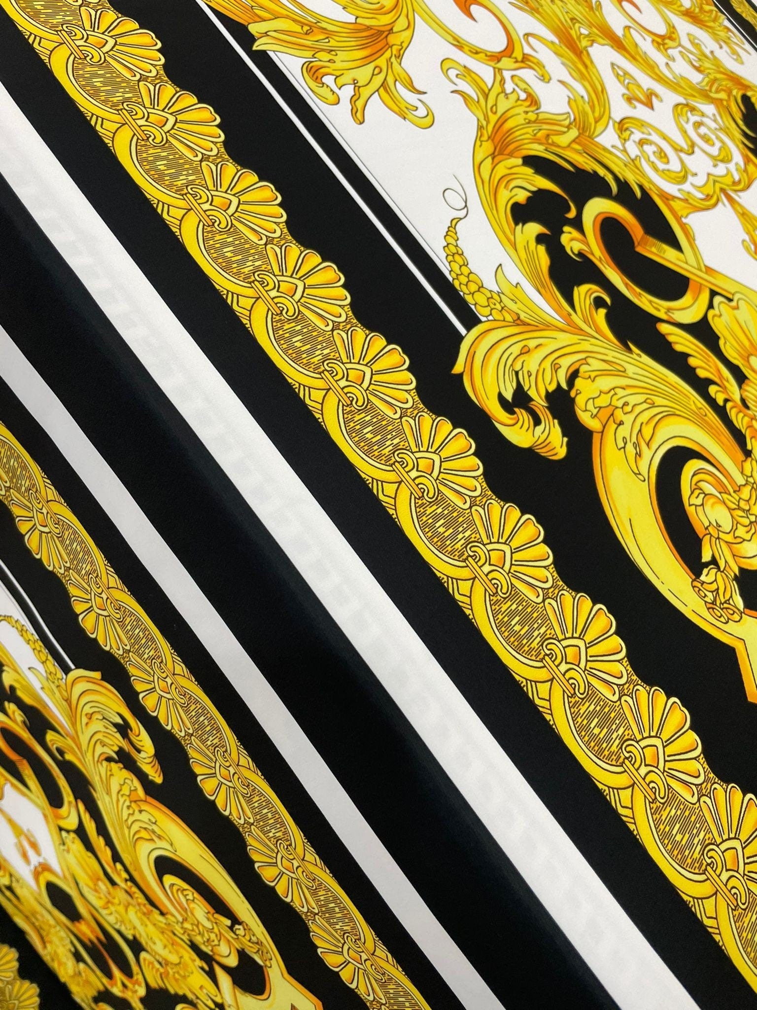 Baroque pattern fabric, Silky Crepe Fabric , Fabric by the yard, Panel Fabric 150*100cm // 1.64 * 1.09 yard - Whotex Online Fabric Store