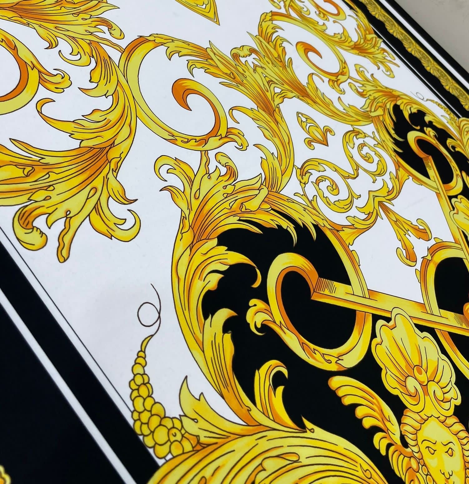 Baroque pattern fabric, Silky Crepe Fabric , Fabric by the yard, Panel Fabric 150*100cm // 1.64 * 1.09 yard - Whotex Online Fabric Store
