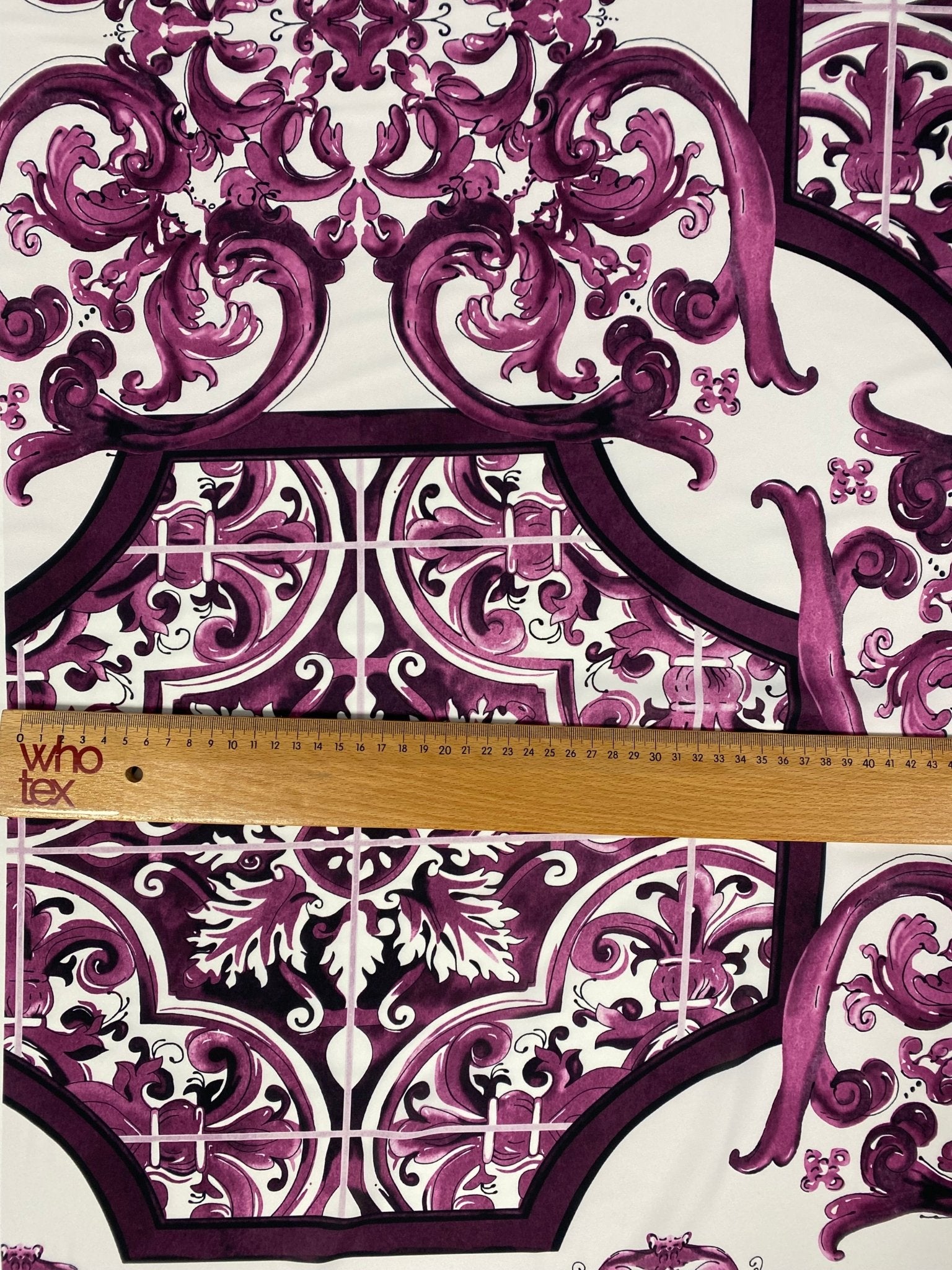 Baroque Style Purple Ornamental Print Fabric - Whotex Online Fabric Store