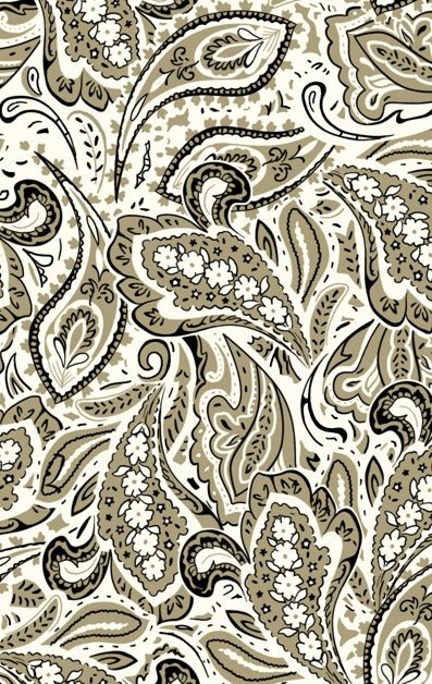 Beige & Cream Paisley Fabric by the Metre – Classic Style - Whotex Fabrics London
