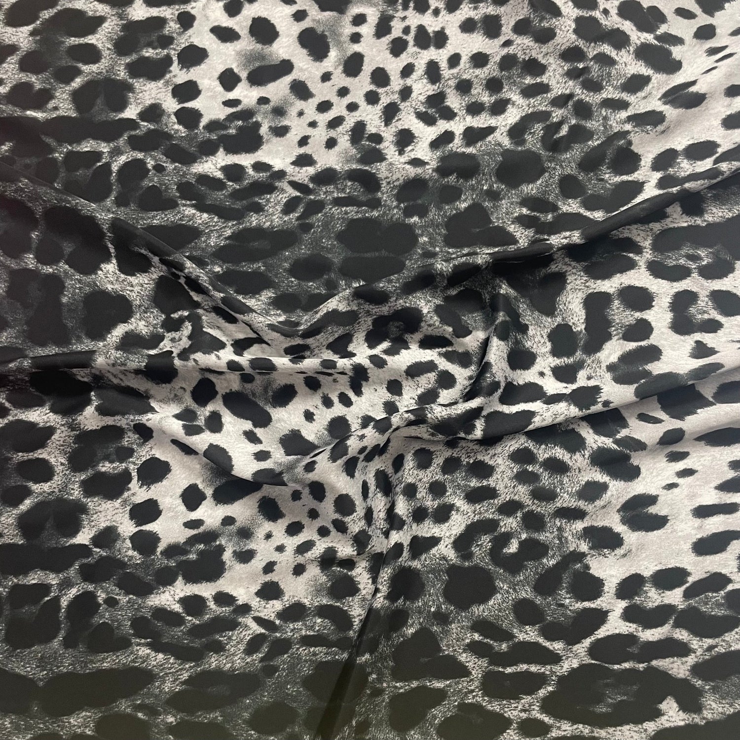 Black Leopard Fabric – Monochrome Animal Print by the Metre - Whotex Fabrics London