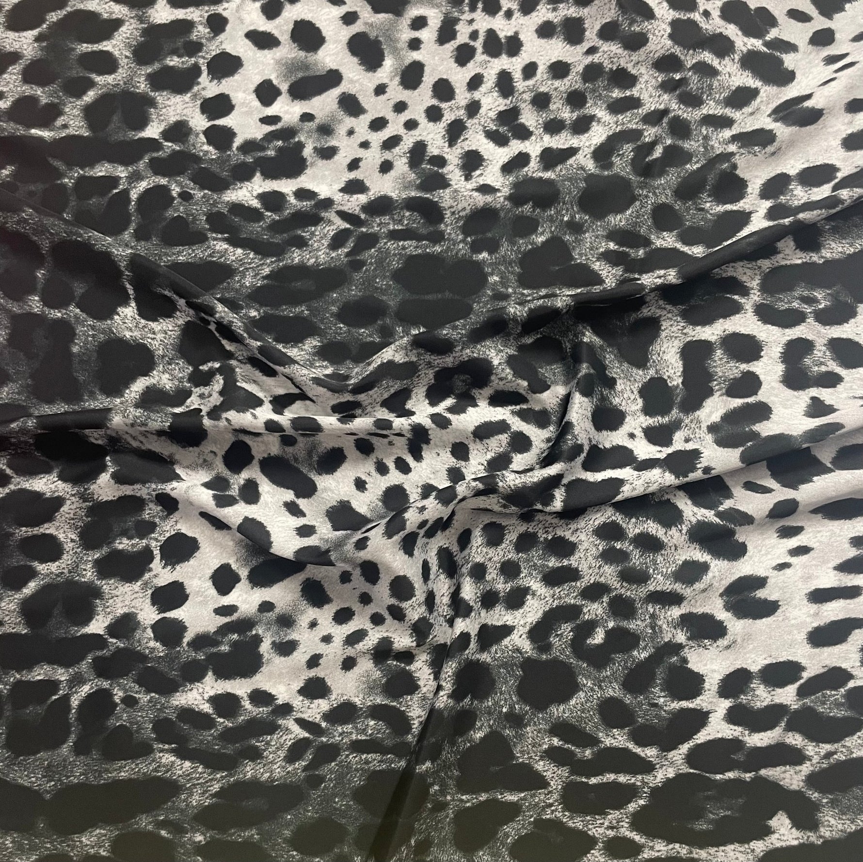 Black Leopard Fabric – Monochrome Animal Print by the Metre - Whotex Fabrics London