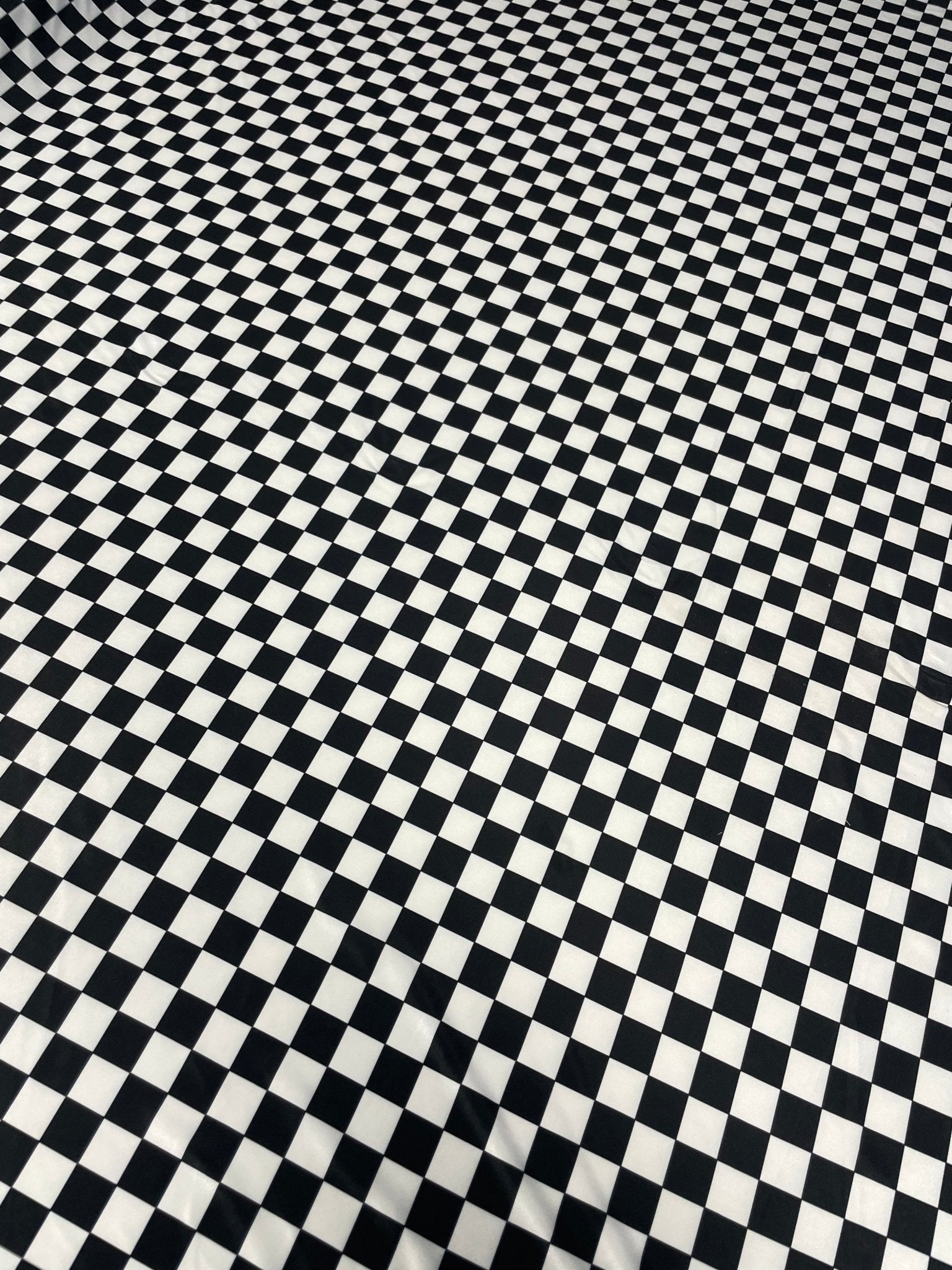 Black White Checkerboard Fabric by the Metre - Whotex Fabrics London