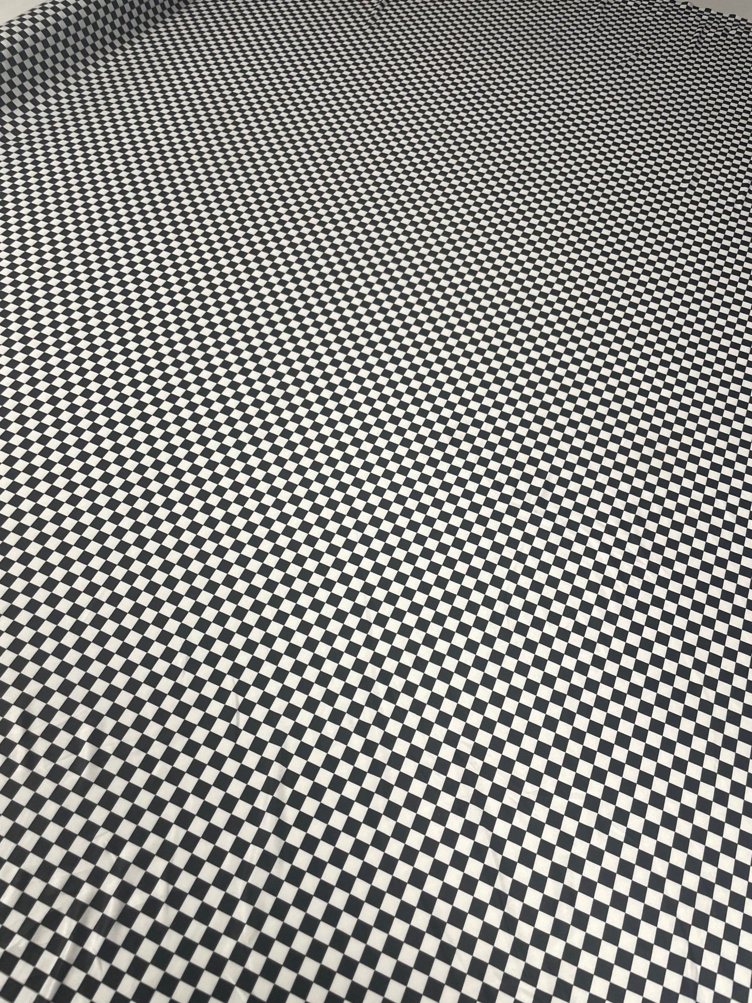 Black & White Checkered Spandex Fabric by the Metre - Whotex Fabrics London