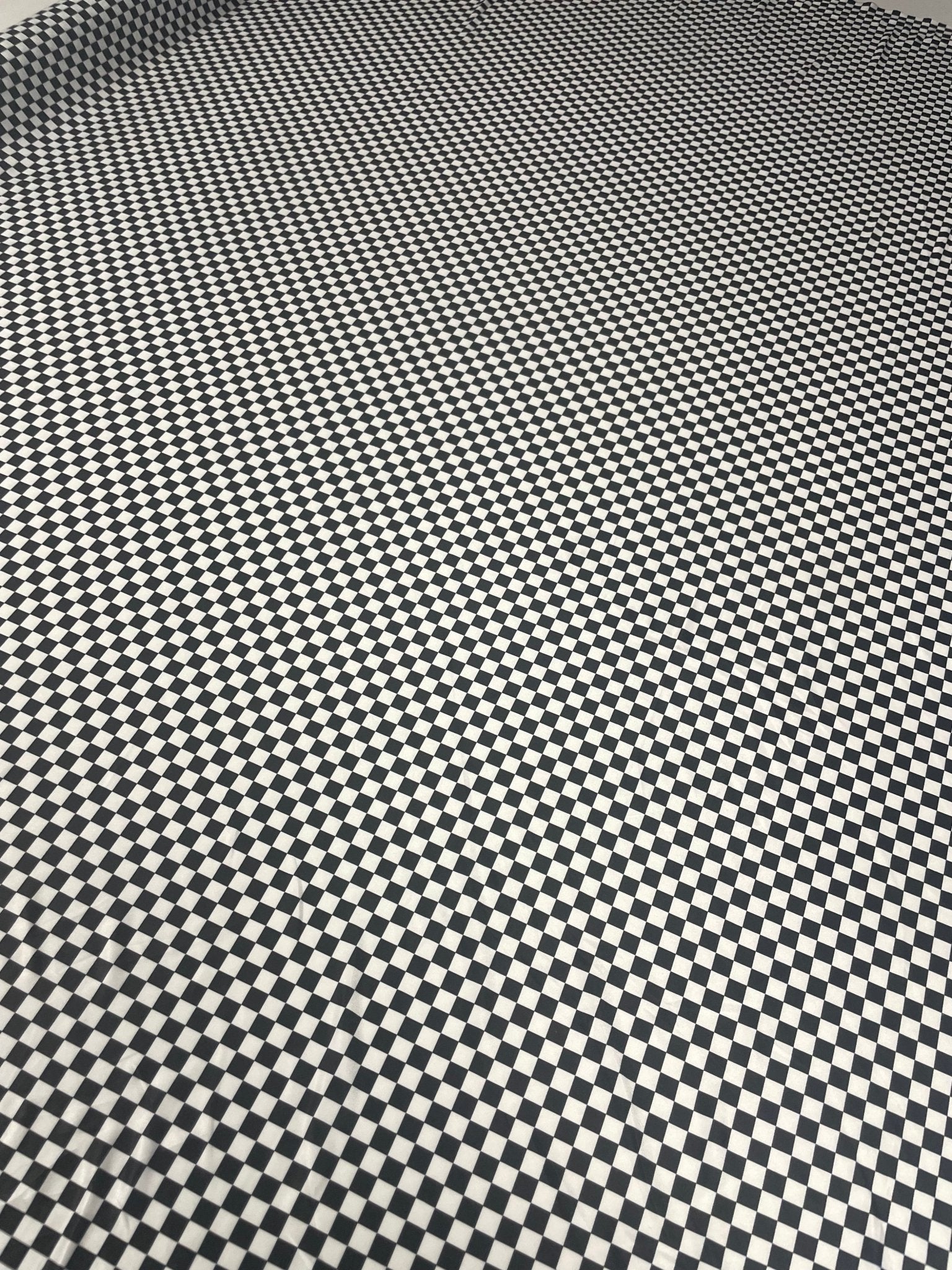 Black & White Checkered Spandex Fabric by the Metre - Whotex Fabrics London