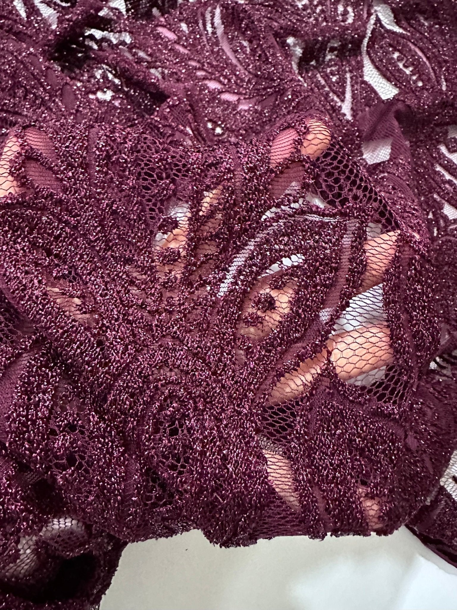 Bordeaux Lace Fabric, Floral Pattern Lace Fabric - Whotex Online Fabric Store