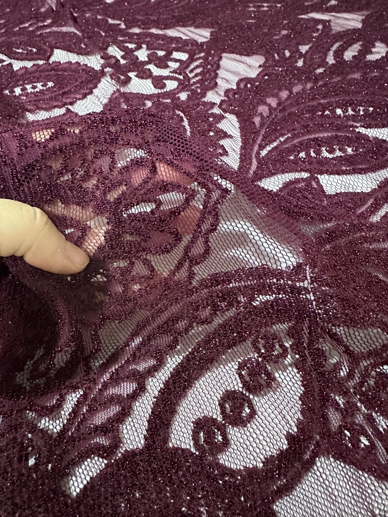 Bordeaux Lace Fabric, Floral Pattern Lace Fabric - Whotex Online Fabric Store