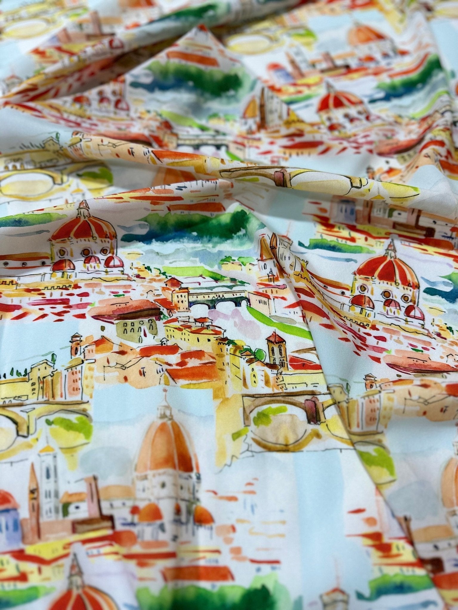 Cathedral in Florence Pattern Crepe Fabric - Whotex Online Fabric Store