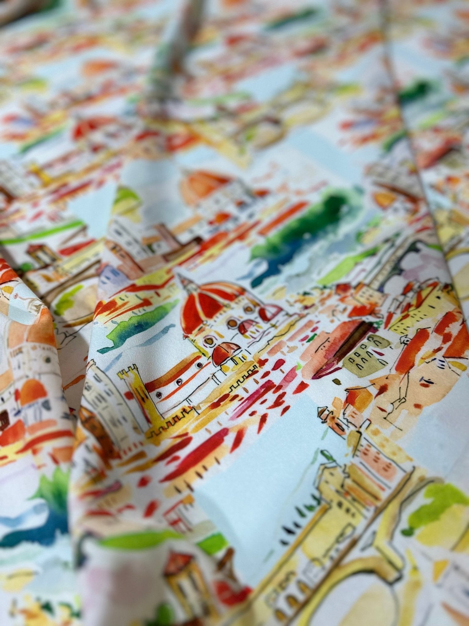 Cathedral in Florence Pattern Crepe Fabric - Whotex Online Fabric Store
