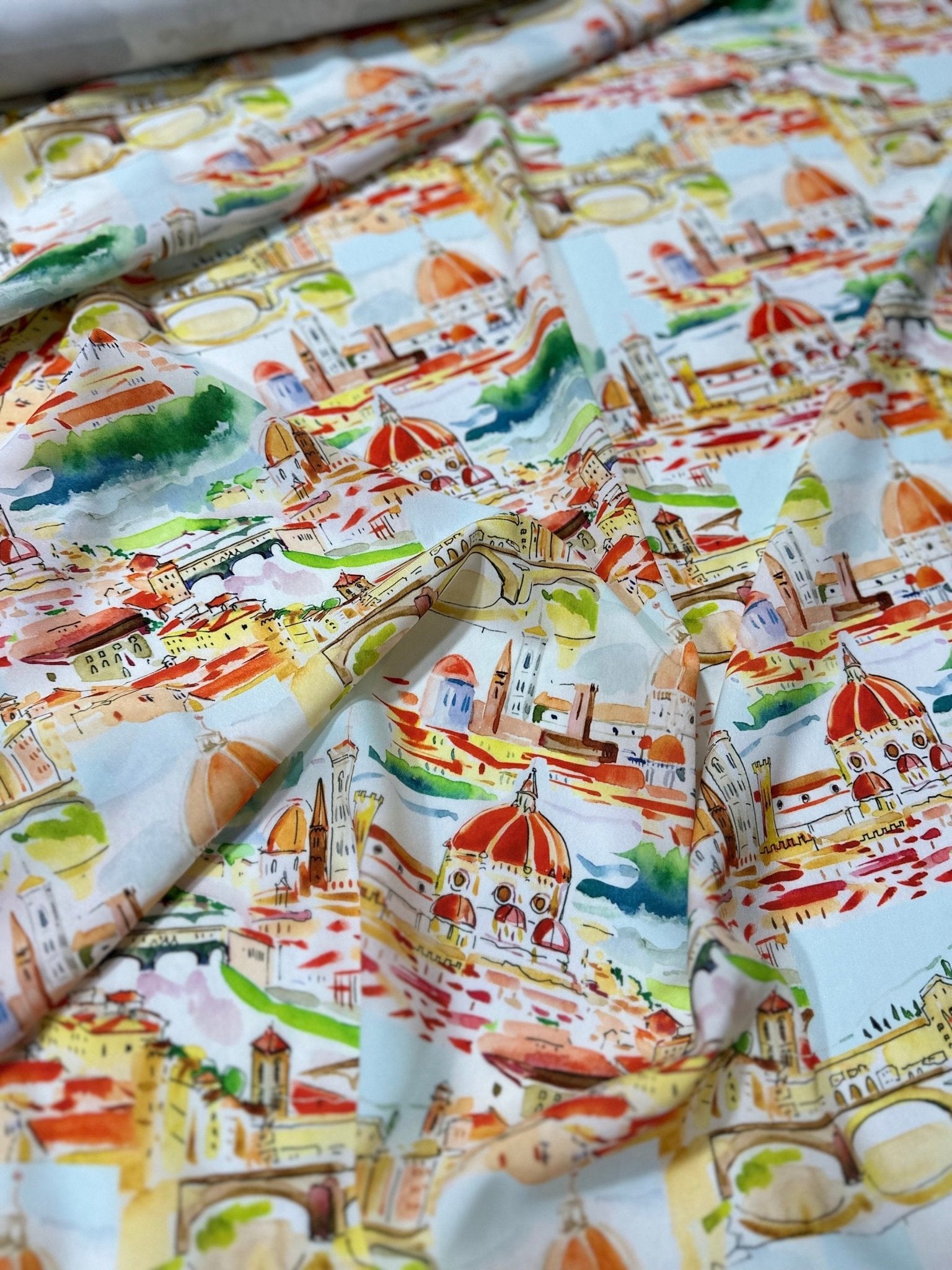 Cathedral in Florence Pattern Crepe Fabric - Whotex Online Fabric Store