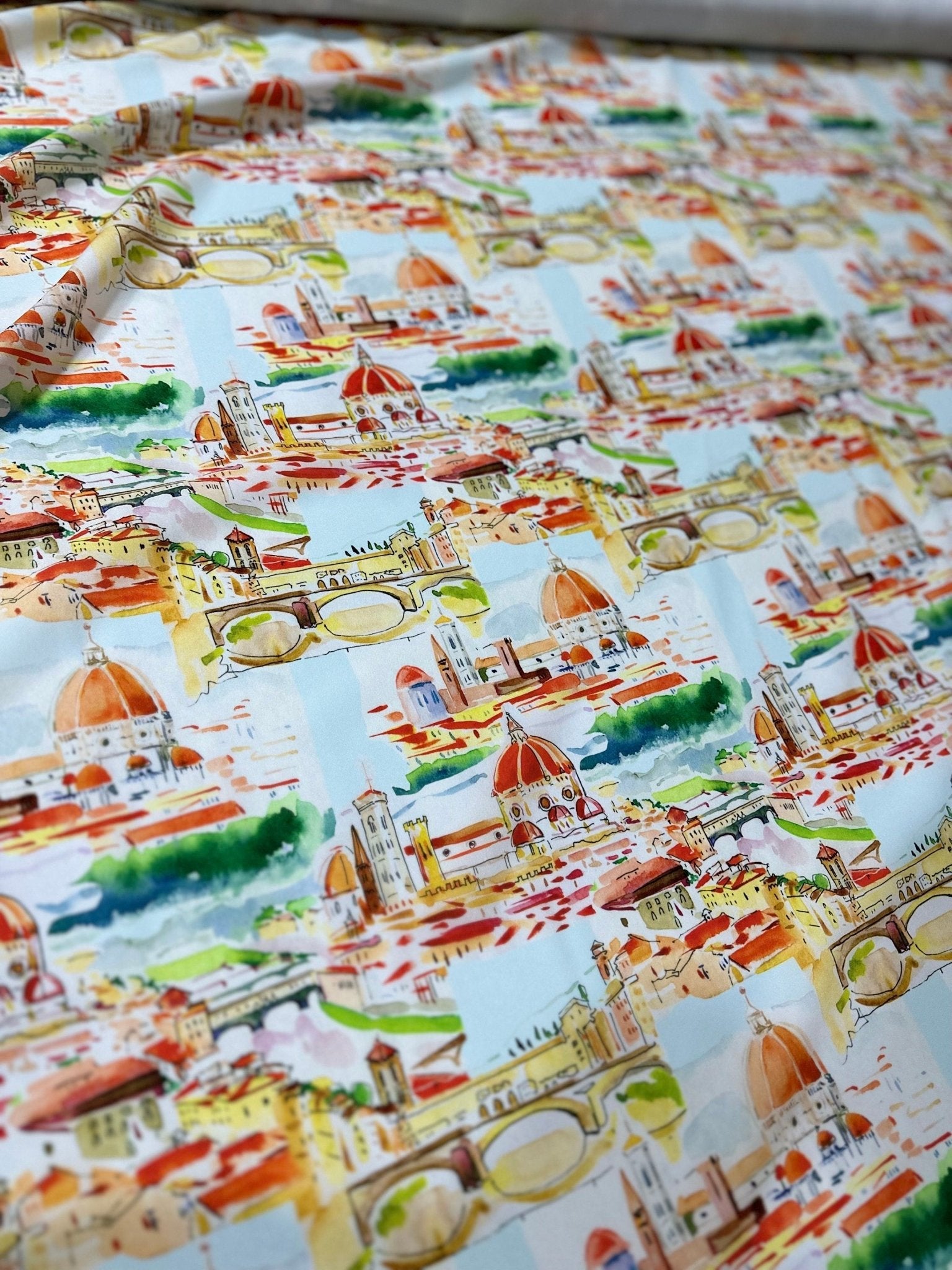 Cathedral in Florence Pattern Crepe Fabric - Whotex Online Fabric Store