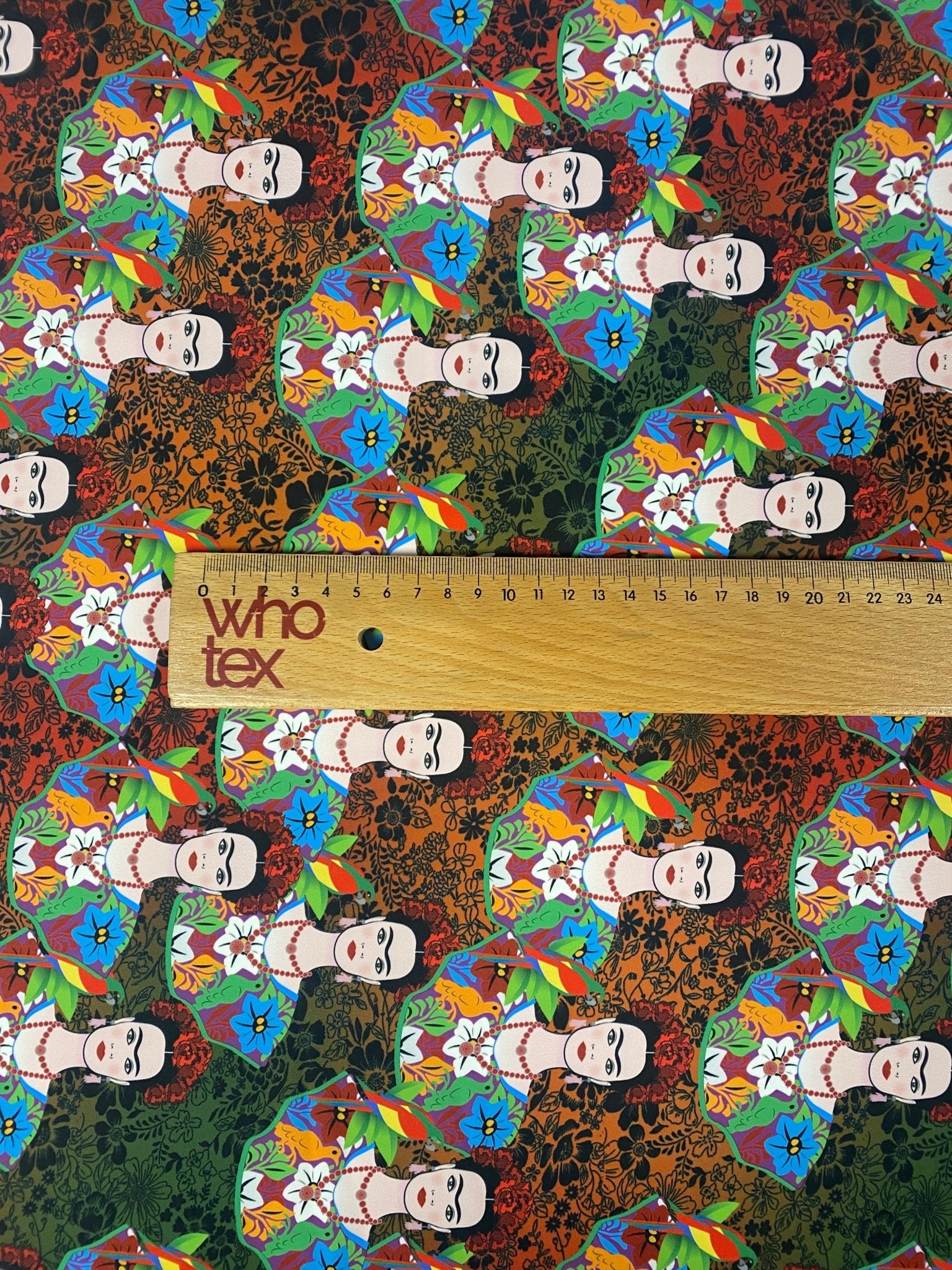 Colorful Frida Kahlo Inspired Floral Print Fabric - Whotex Online Fabric Store