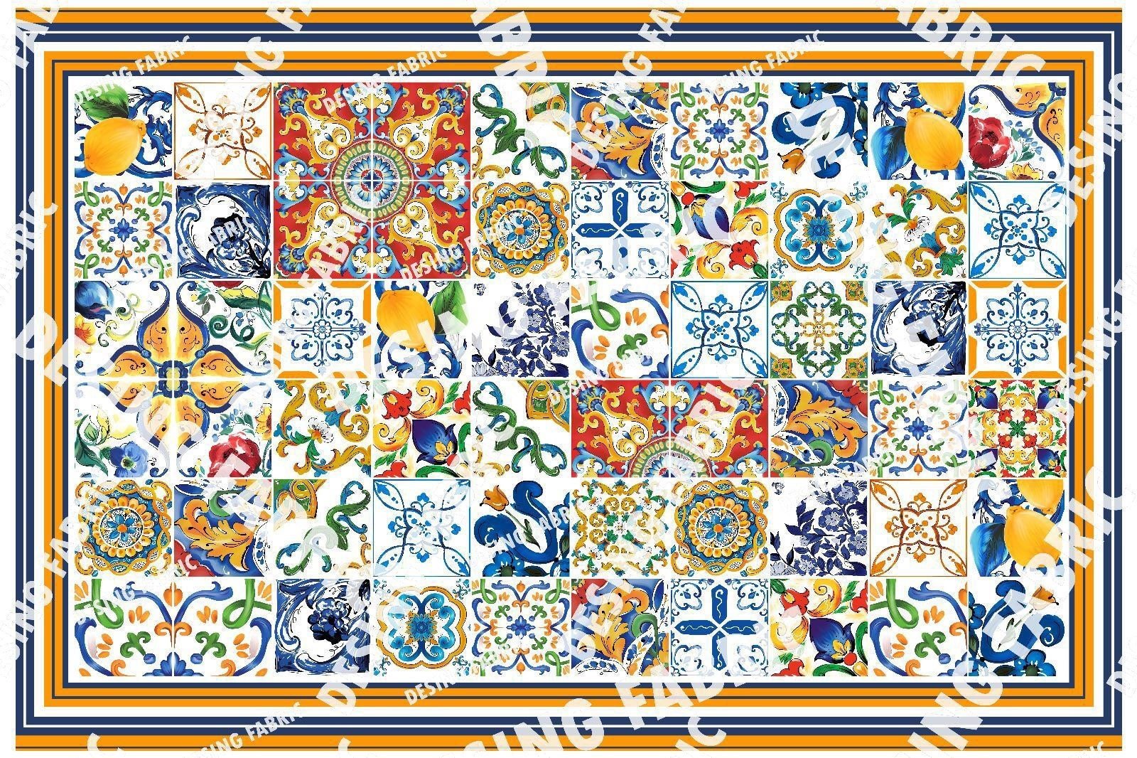 Coupon Fabric, Sicilian print Silky Crepe Fabric , Fabric by the yard, Panel Fabric 150*100cm // 1.64 * 1.09 yard - Whotex Online Fabric Store