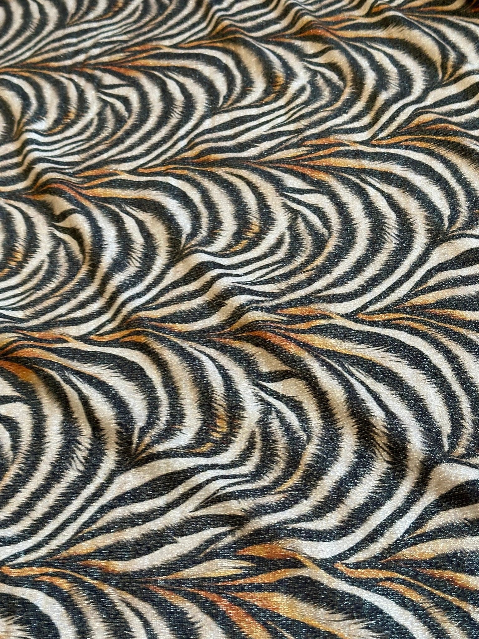 Gold Lurex Fabric, Glitter Knited 4 - way strecth Fabric, Tiger Pattern Fabric - Whotex Online Fabric Store