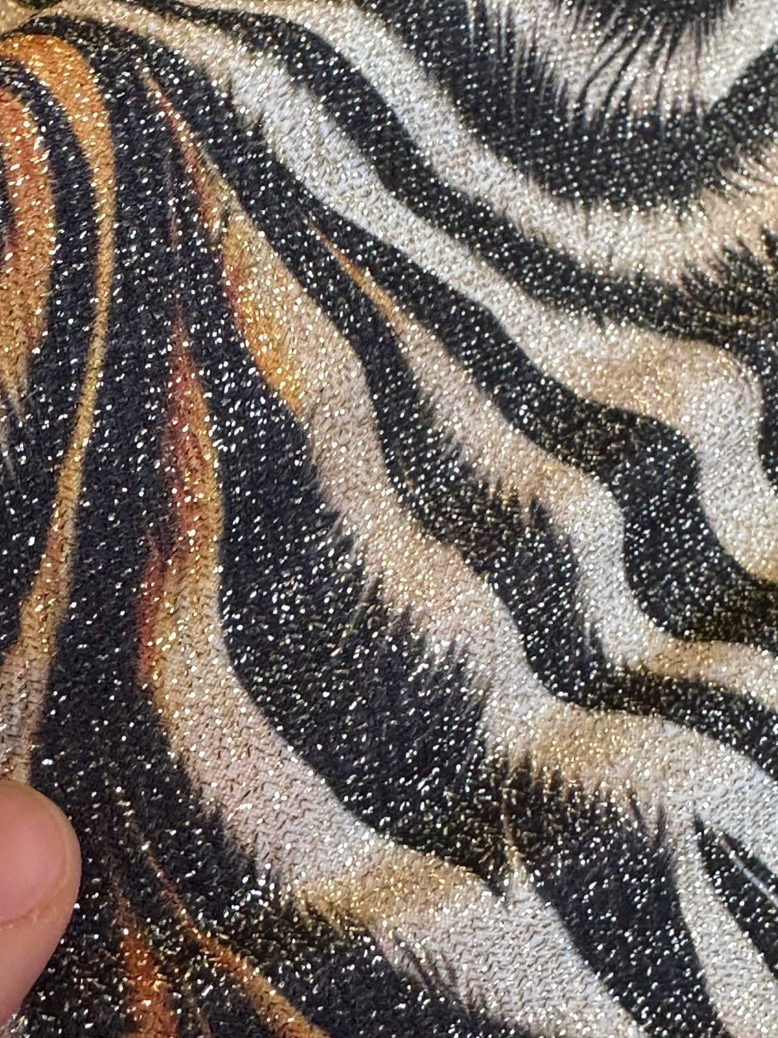 Gold Lurex Fabric, Glitter Knited 4 - way strecth Fabric, Tiger Pattern Fabric - Whotex Online Fabric Store