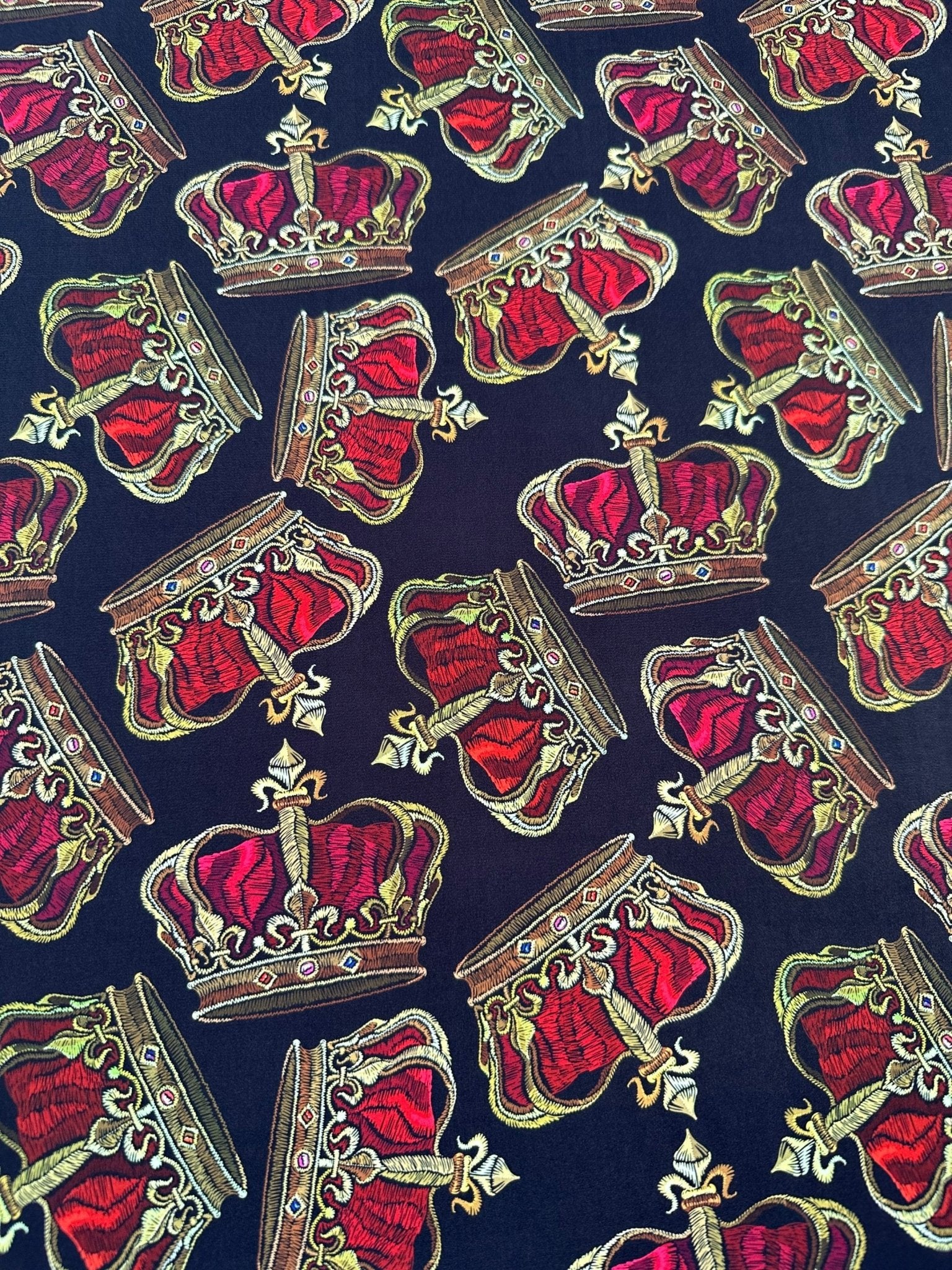 Golden Crown Pattern Fabric By The Yard - Whotex Online Fabric Store