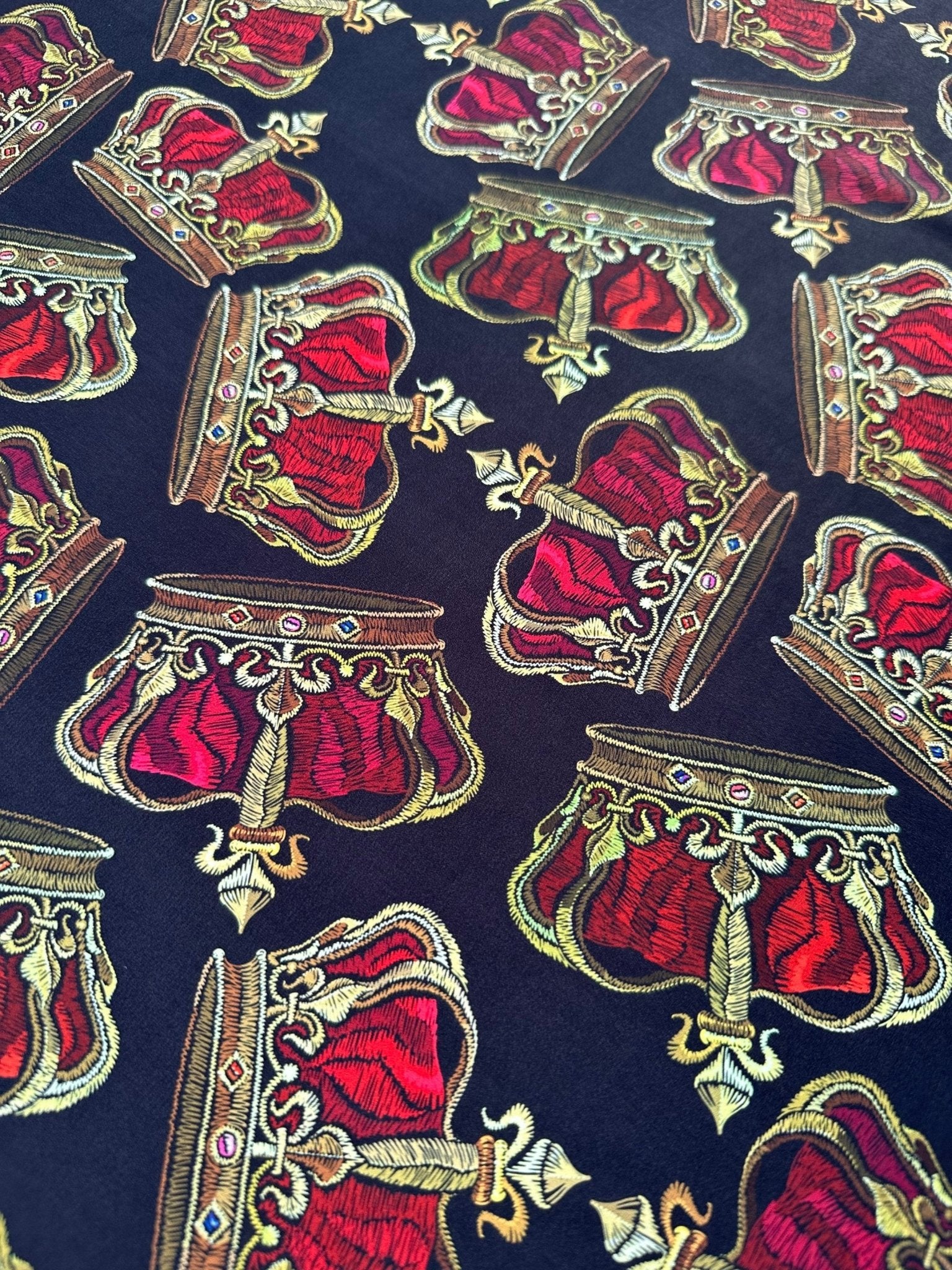 Golden Crown Pattern Fabric By The Yard - Whotex Online Fabric Store