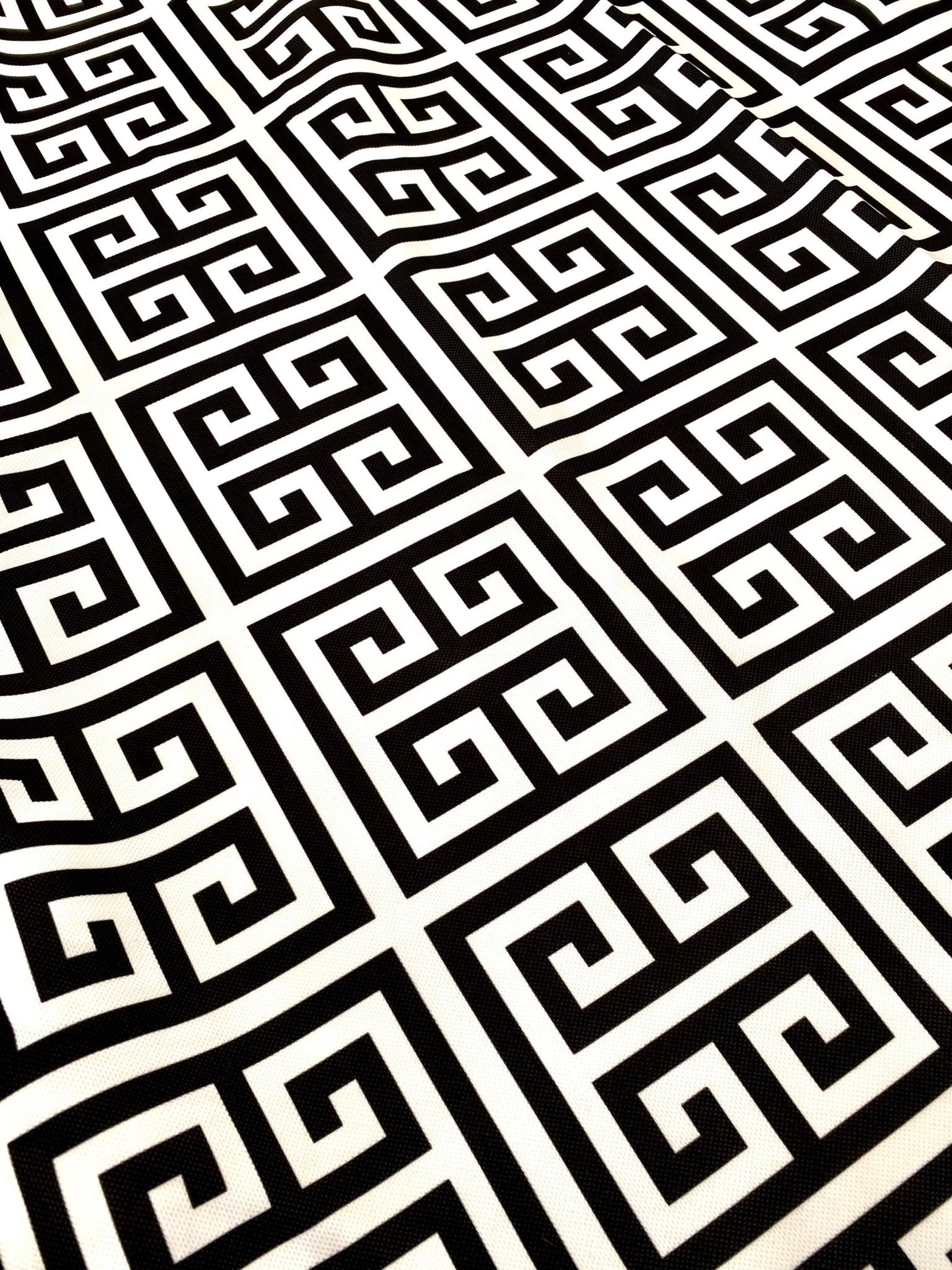 Greek key print Fabric, Black white Upholstery Fabric, Digital print Fabric, outdoor , runner, curtain, tablecloth, handbag Fabric - Whotex Online Fabric Store
