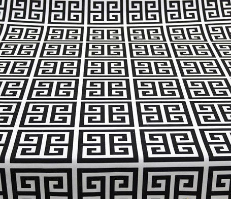 Greek key print Fabric, Black white Upholstery Fabric, Digital print Fabric, outdoor , runner, curtain, tablecloth, handbag Fabric - Whotex Online Fabric Store