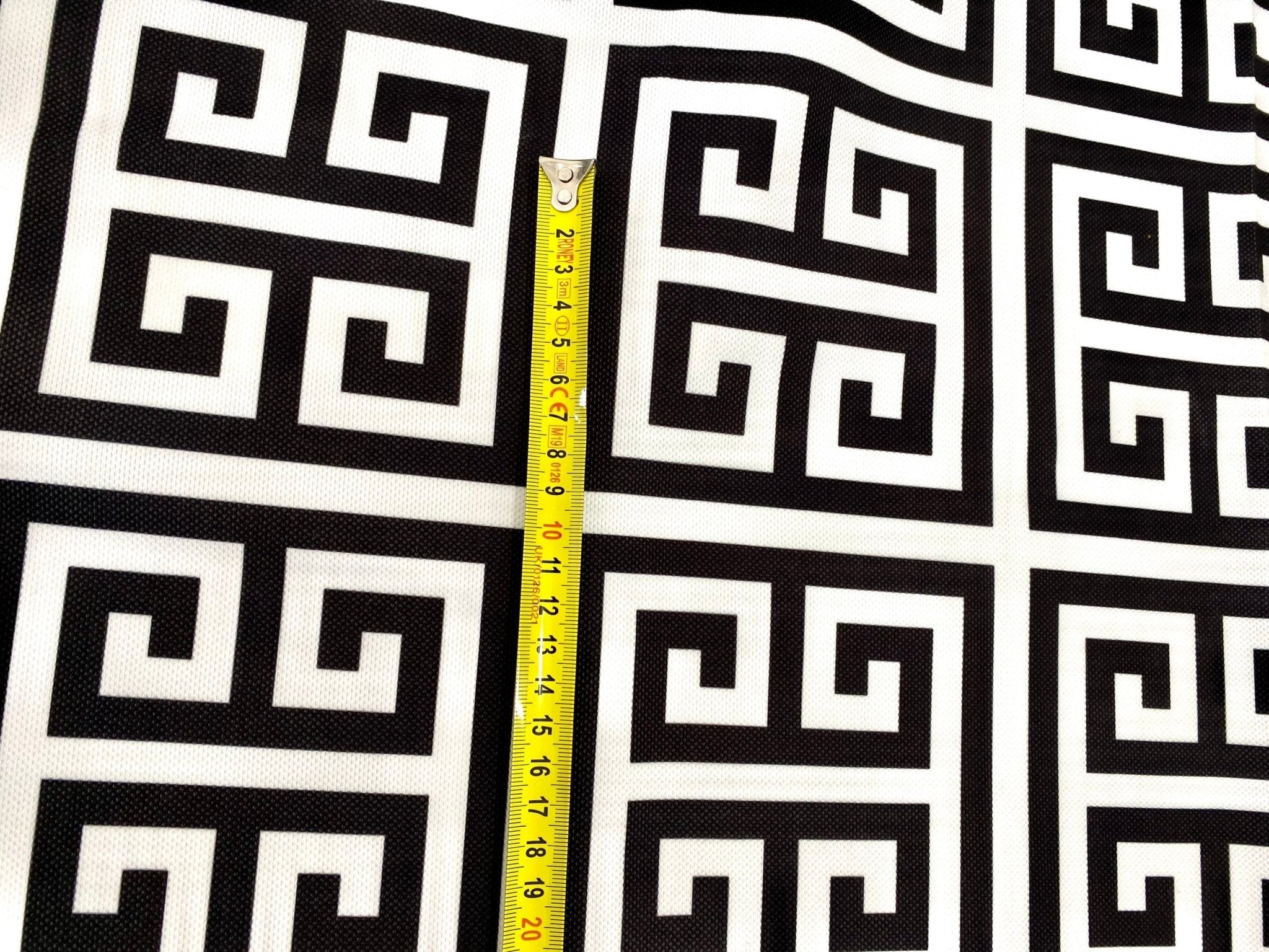 Greek key print Fabric, Black white Upholstery Fabric, Digital print Fabric, outdoor , runner, curtain, tablecloth, handbag Fabric - Whotex Online Fabric Store