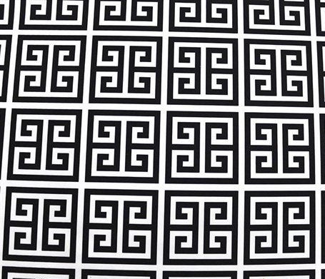 Greek key print Fabric, Black white Upholstery Fabric, Digital print Fabric, outdoor , runner, curtain, tablecloth, handbag Fabric - Whotex Online Fabric Store