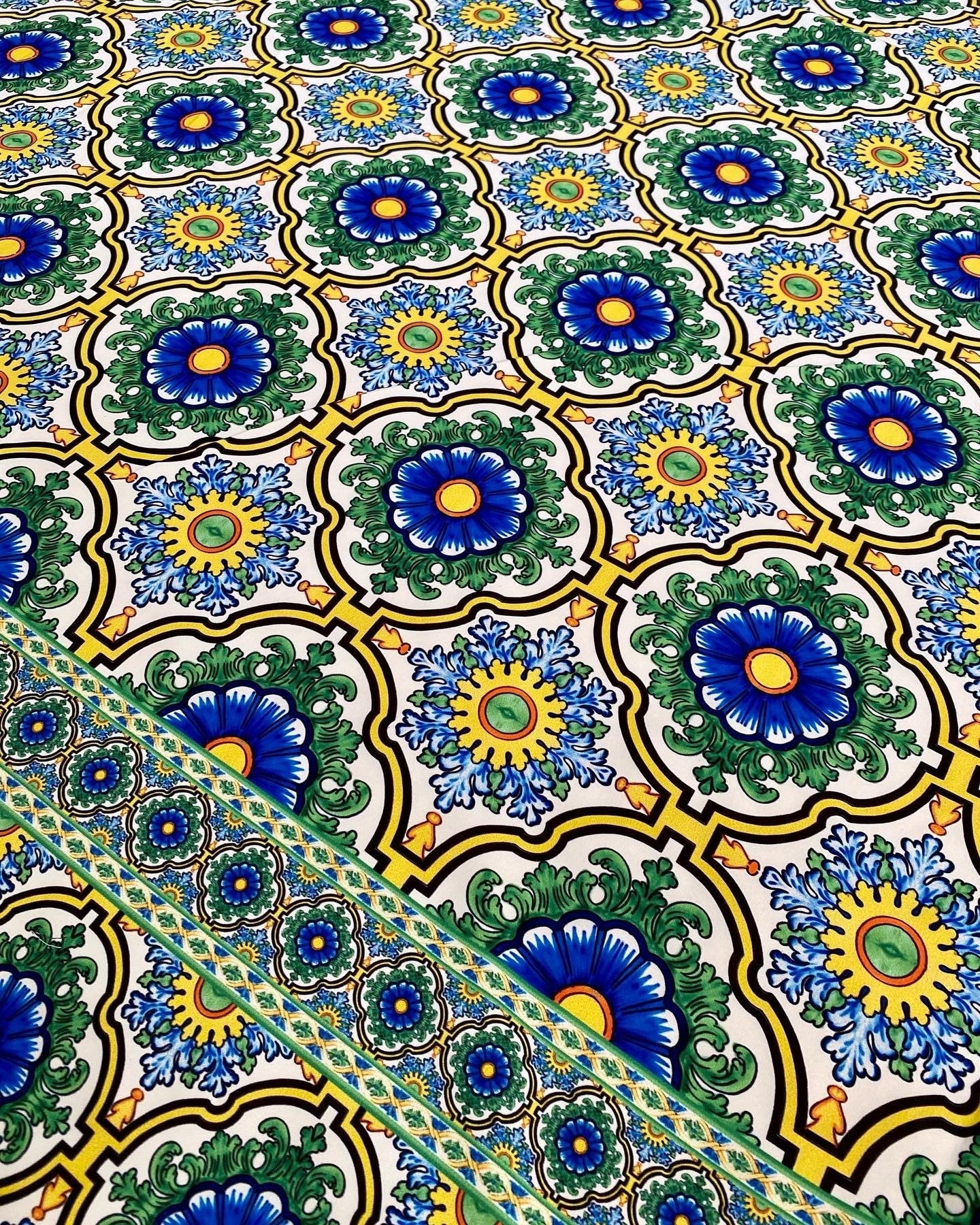 Green Fabric, Sicilian Pattern Fabric - Whotex Online Fabric Store