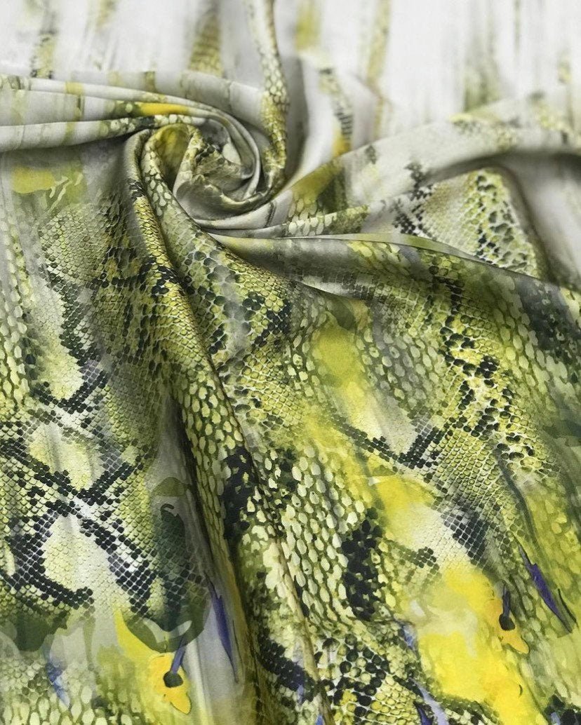 Green Snake Skin Pattern Fabric By The Yard - Whotex Online Fabric Store