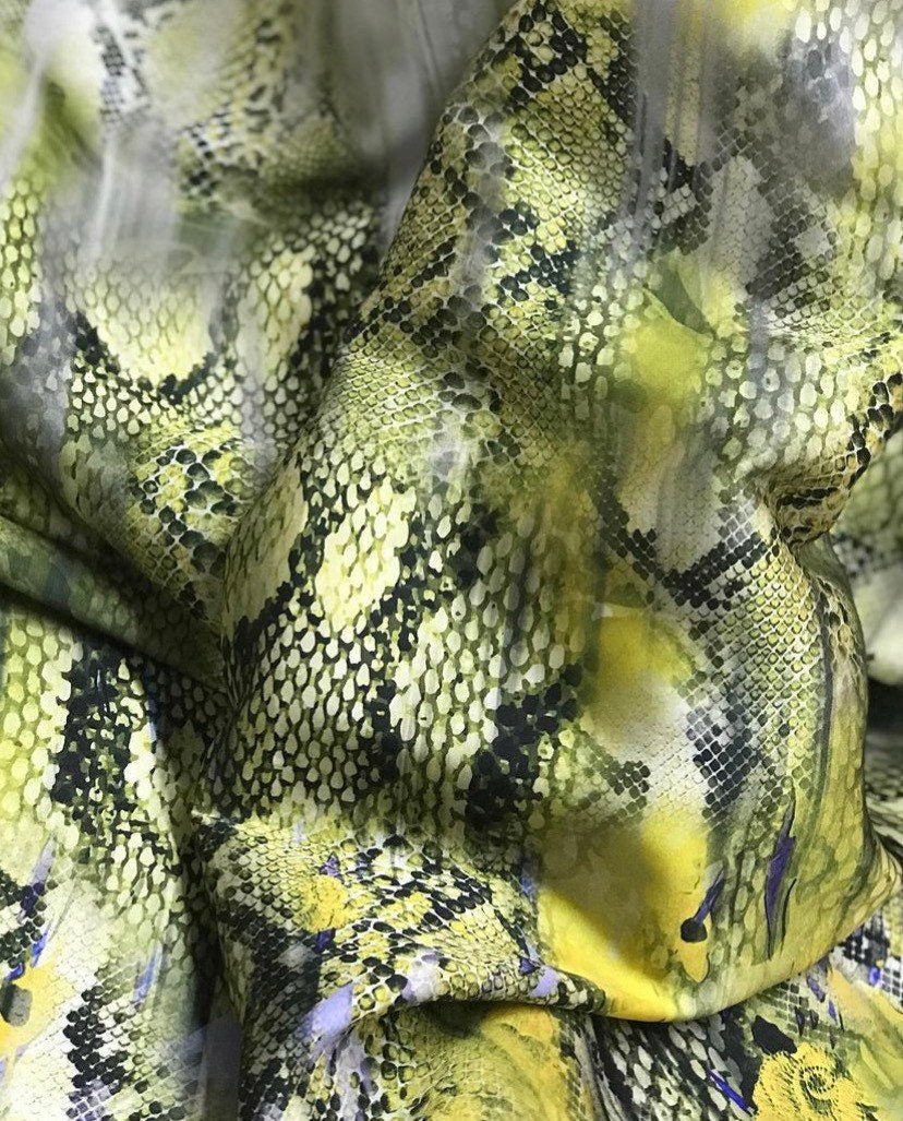 Green Snake Skin Pattern Fabric By The Yard - Whotex Online Fabric Store
