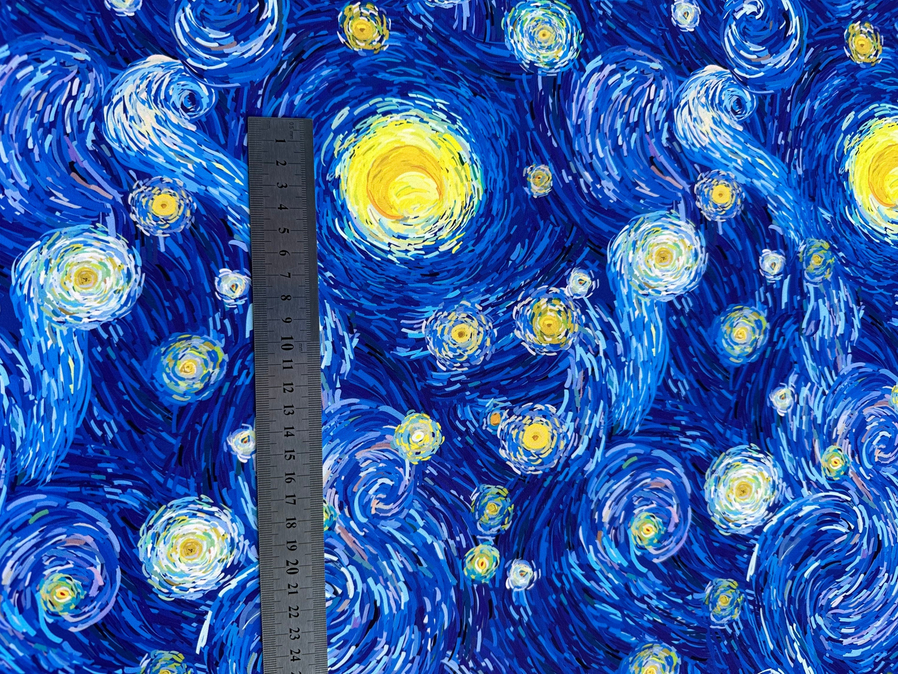 Van Gogh Inspired Fabric by the Yard - Artistic Textile for Crafting
