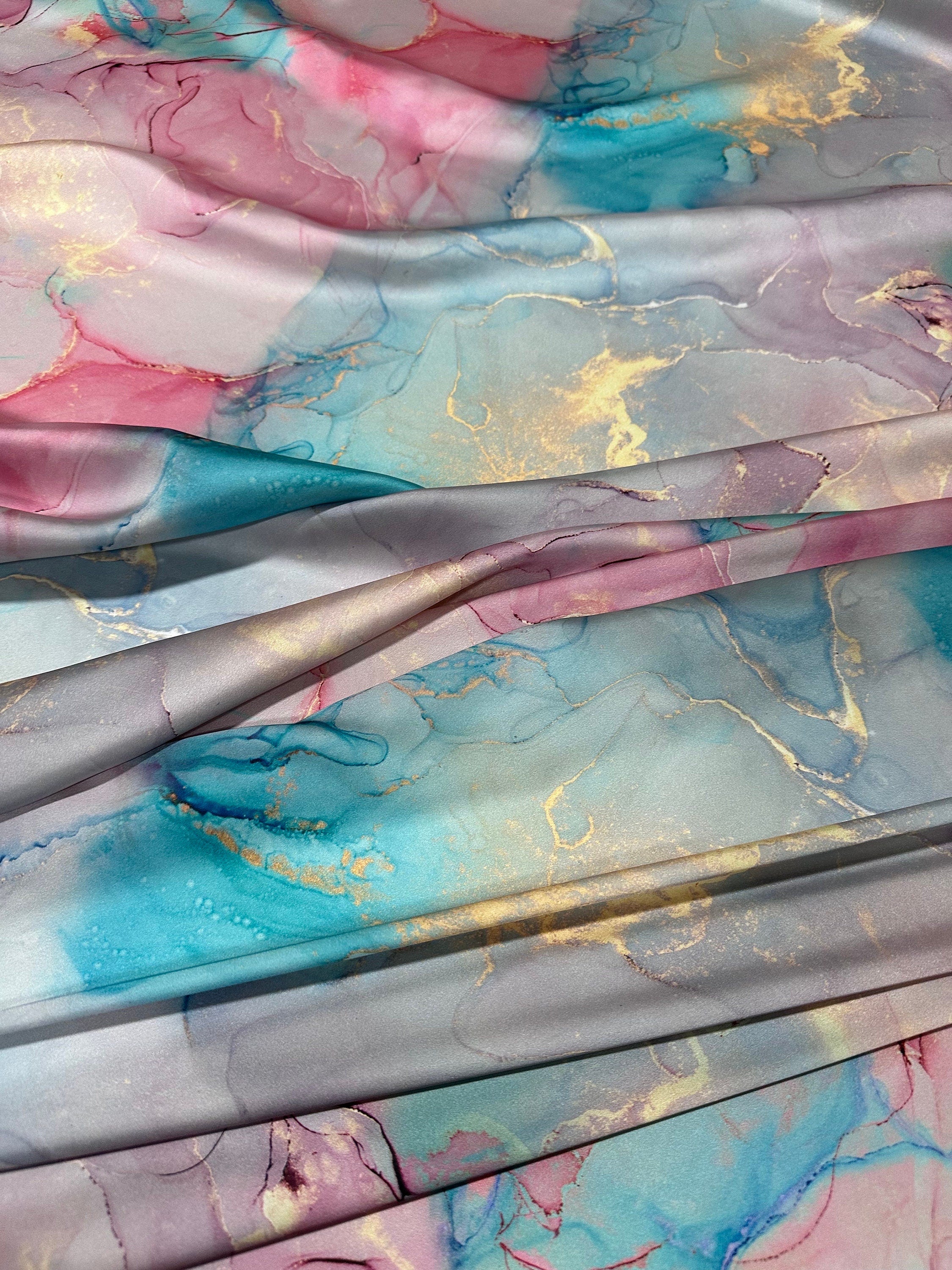 Batikstoff mit Wolkenmotiv, Meterware - Buntes Batikmaterial