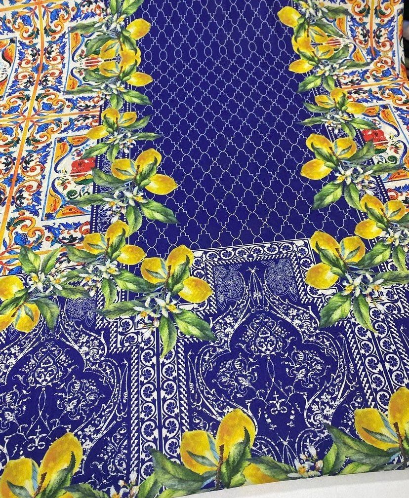 Majolica Pattern Fabric, Lemon Pattern Fabric By The Yard - Whotex Online Fabric Store